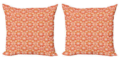 Kissenbezüge Modern Accent Doppelseitiger Digitaldruck, Abakuhaus (2 Stück), Volk Floral Deckchen artige Ornament
