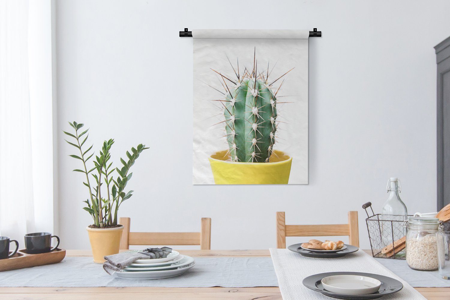 Tapisserie, Wand, Pflanzen - Kaktus der MuchoWow - Deko an für Wanddekoobjekt Grün, Schlafzimmer Wohnzimmer, Natur -