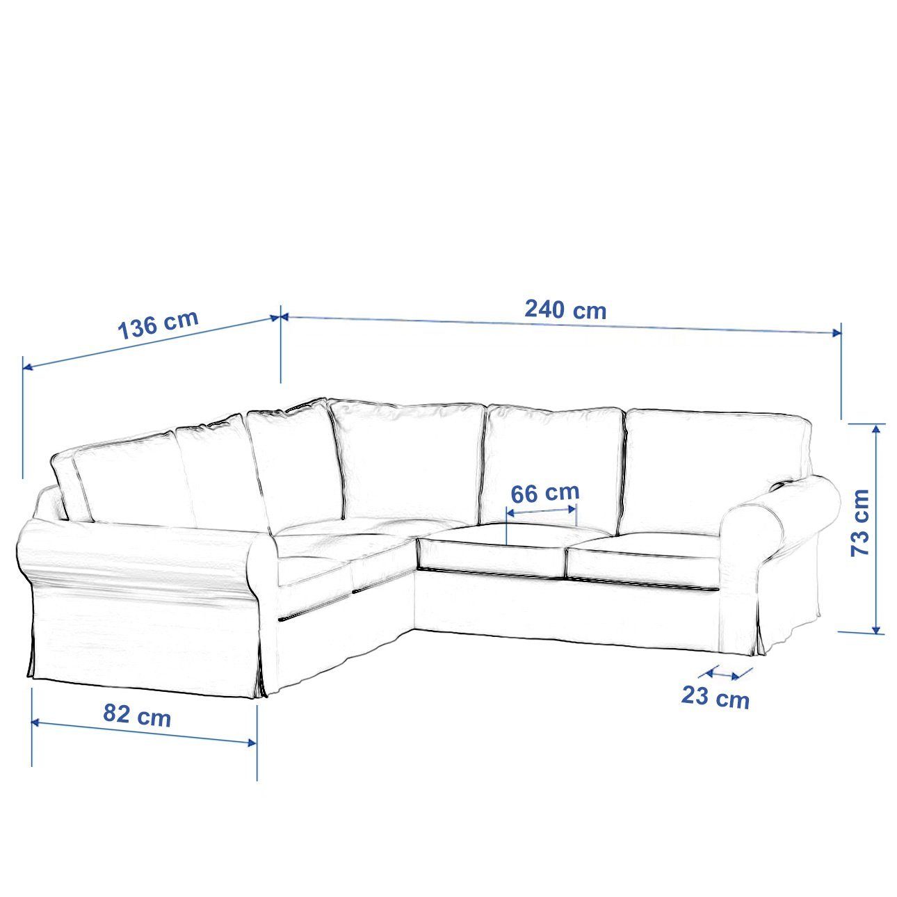 Sofahusse Ektorp Ecksofa, Living Dekoria II, beige-grau