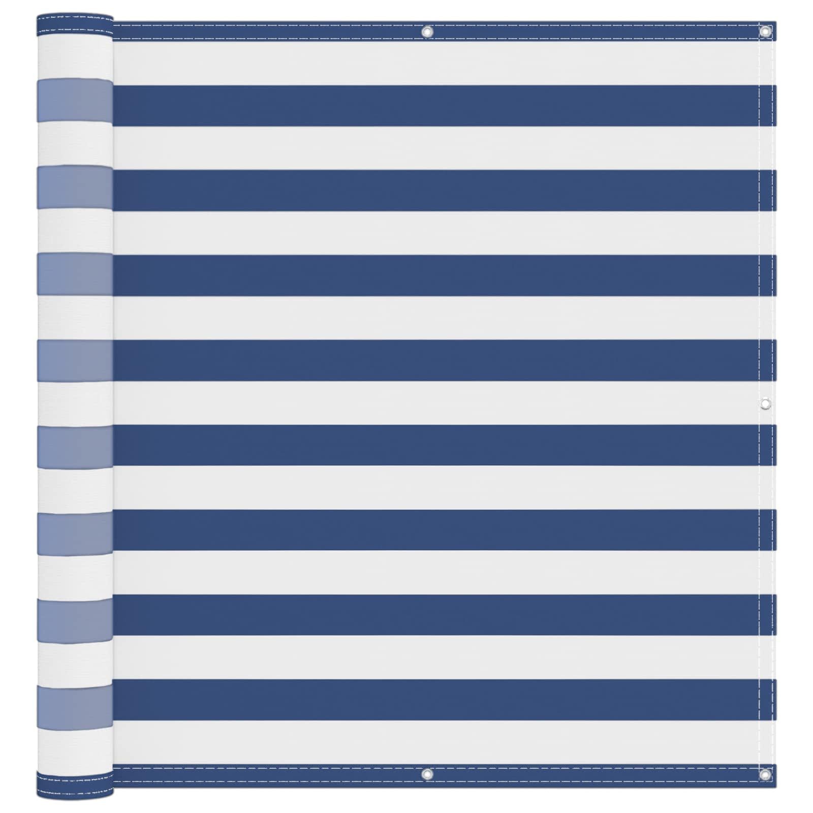 vidaXL Seitenmarkise 120 x 200 cm Balkonsichtschutz Blau und Weiß 120x200 cm