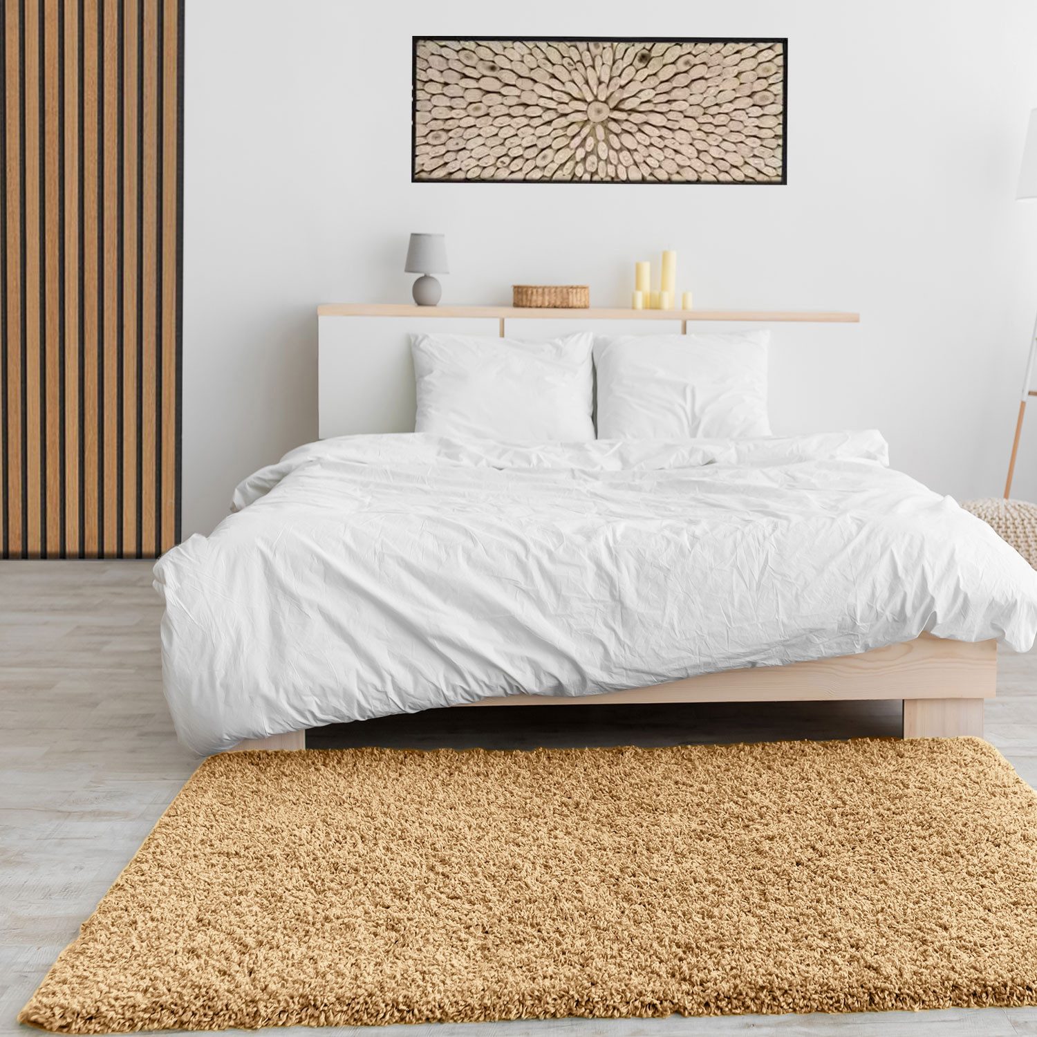 Vimoda Hochflor-Teppich Shaggy Beige, Rechteckig, Höhe: günstig online kaufen