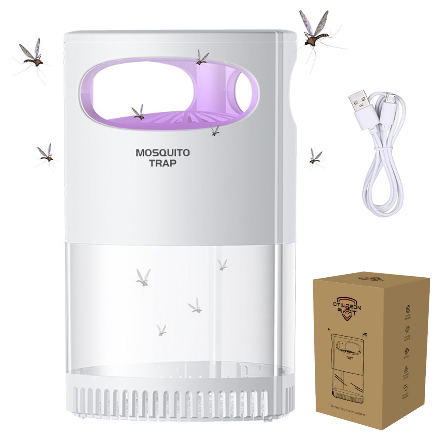 Insektenvernichter 360° Lichtwellen Mückenfang Mückenlampe UV-Lampe Insektenfalle