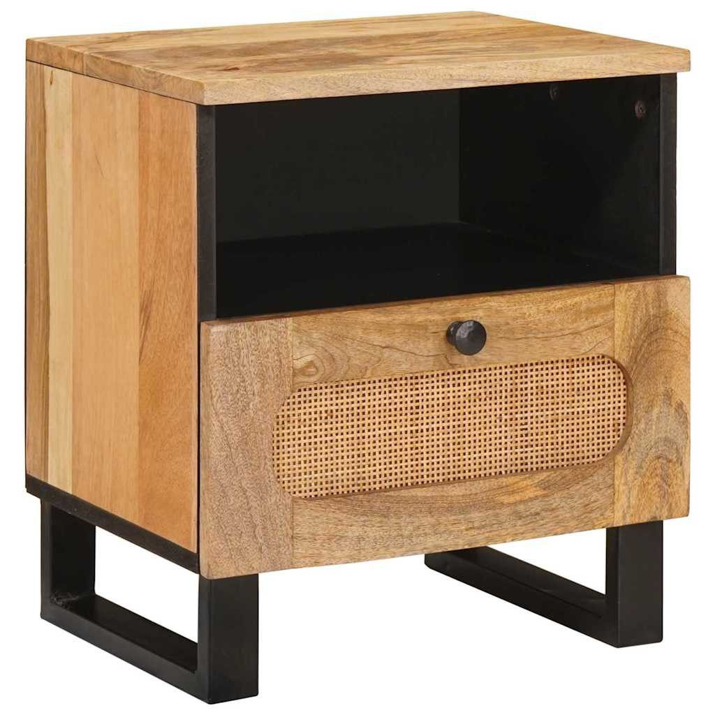 vidaXL Nachttisch Nachttisch 2 Stk. Natur 40 x 33 x 46 cm Massivholz (2-St)