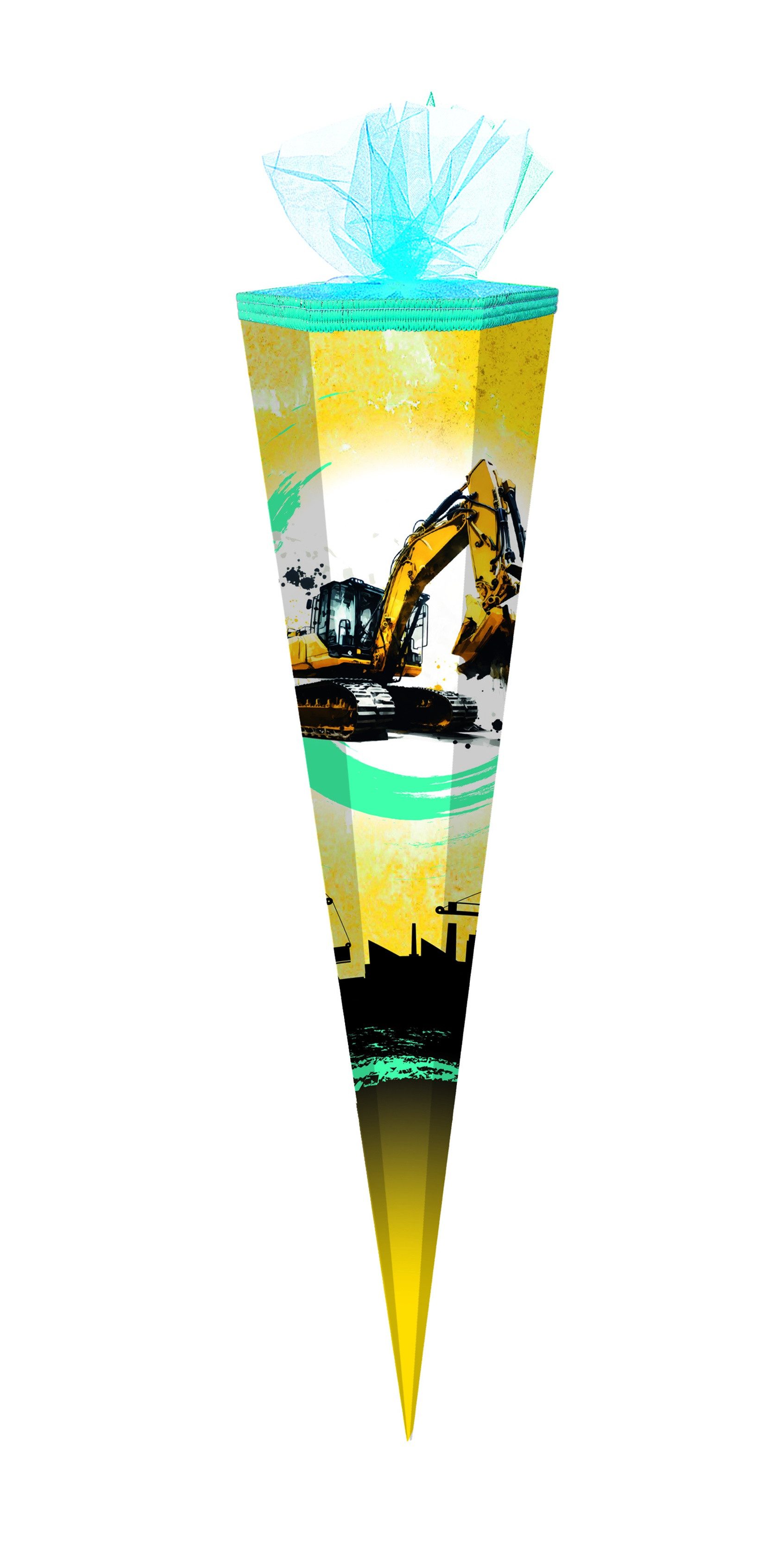Schultüte Schultüte / Zuckertüte / 85cm / eckig / "Bagger"