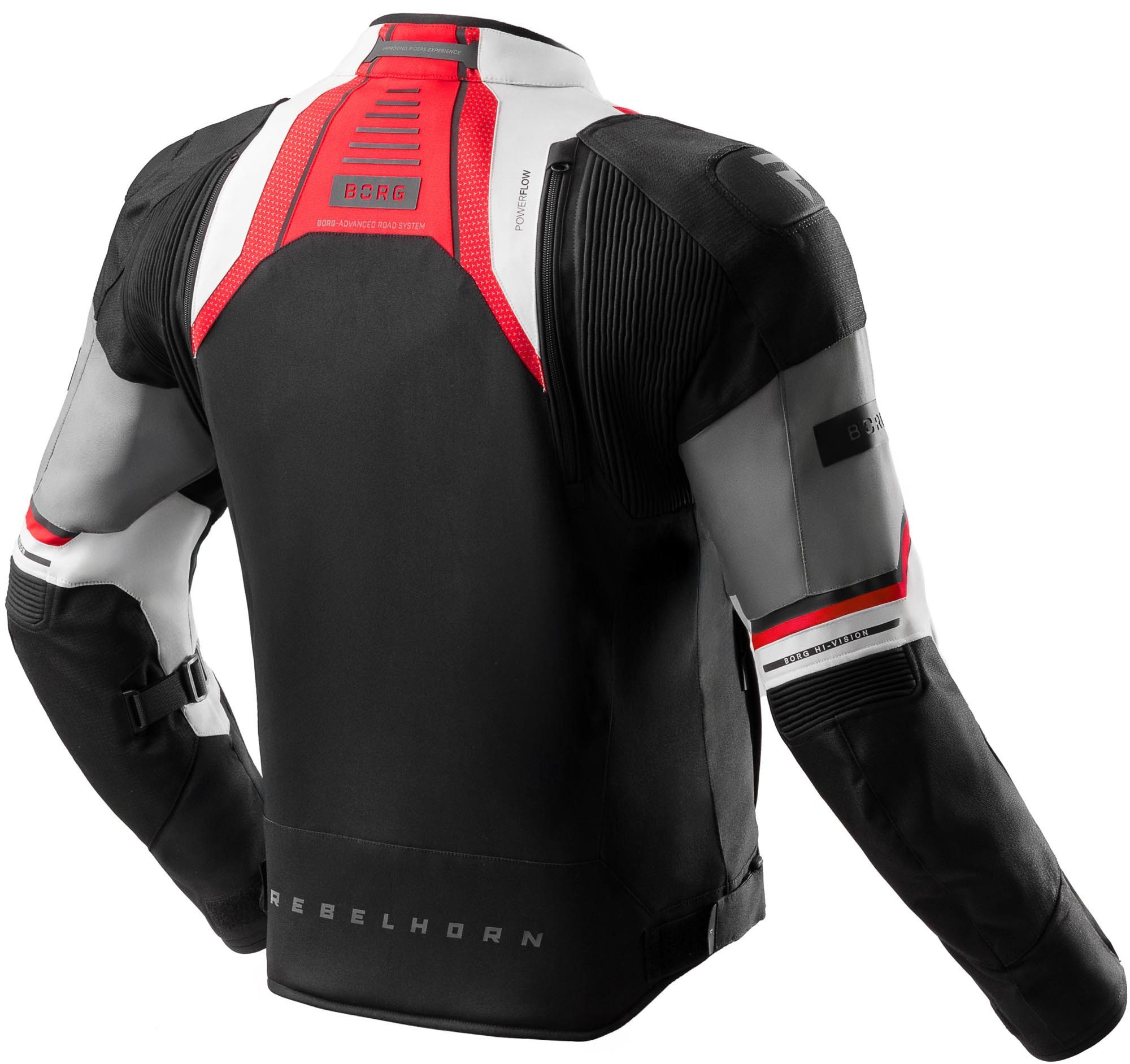 Rebelhorn Motorradjacke Borg 2 wasserdichte Motorrad Textiljacke Rückenprotektor enthalten,Verbindungsreißverschluss,Ellenbogenpro