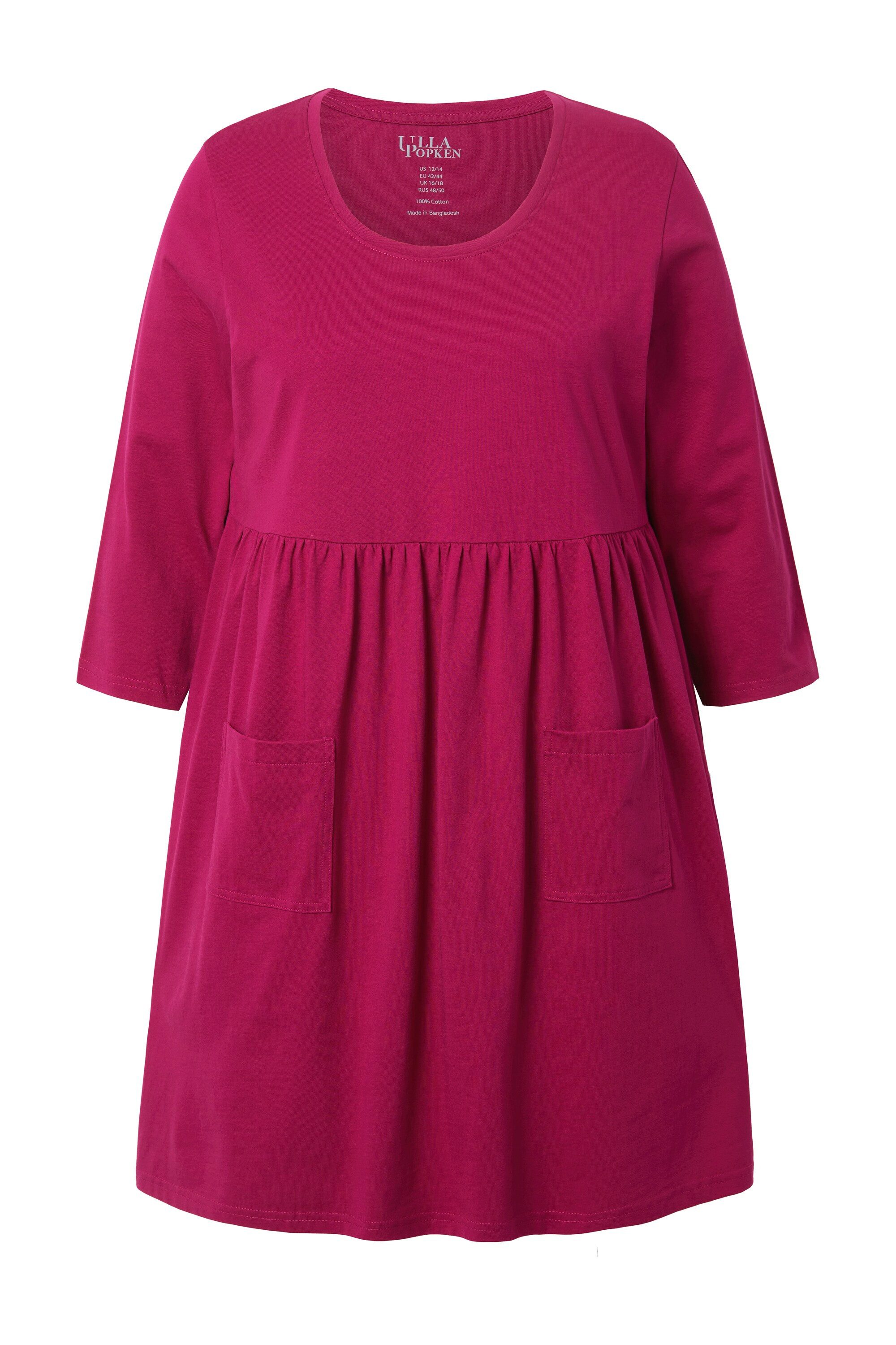 Ulla Popken Longshirt Longshirt A-Linie Rundhals 3/4-Arm Taschen günstig online kaufen