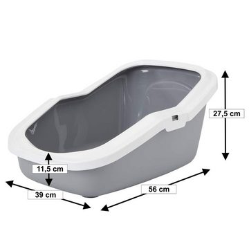 PETGARD Katzentoilette Sparpaket Katzentoilette ASEO JUMBO, grau-weiss + Vorlegematte