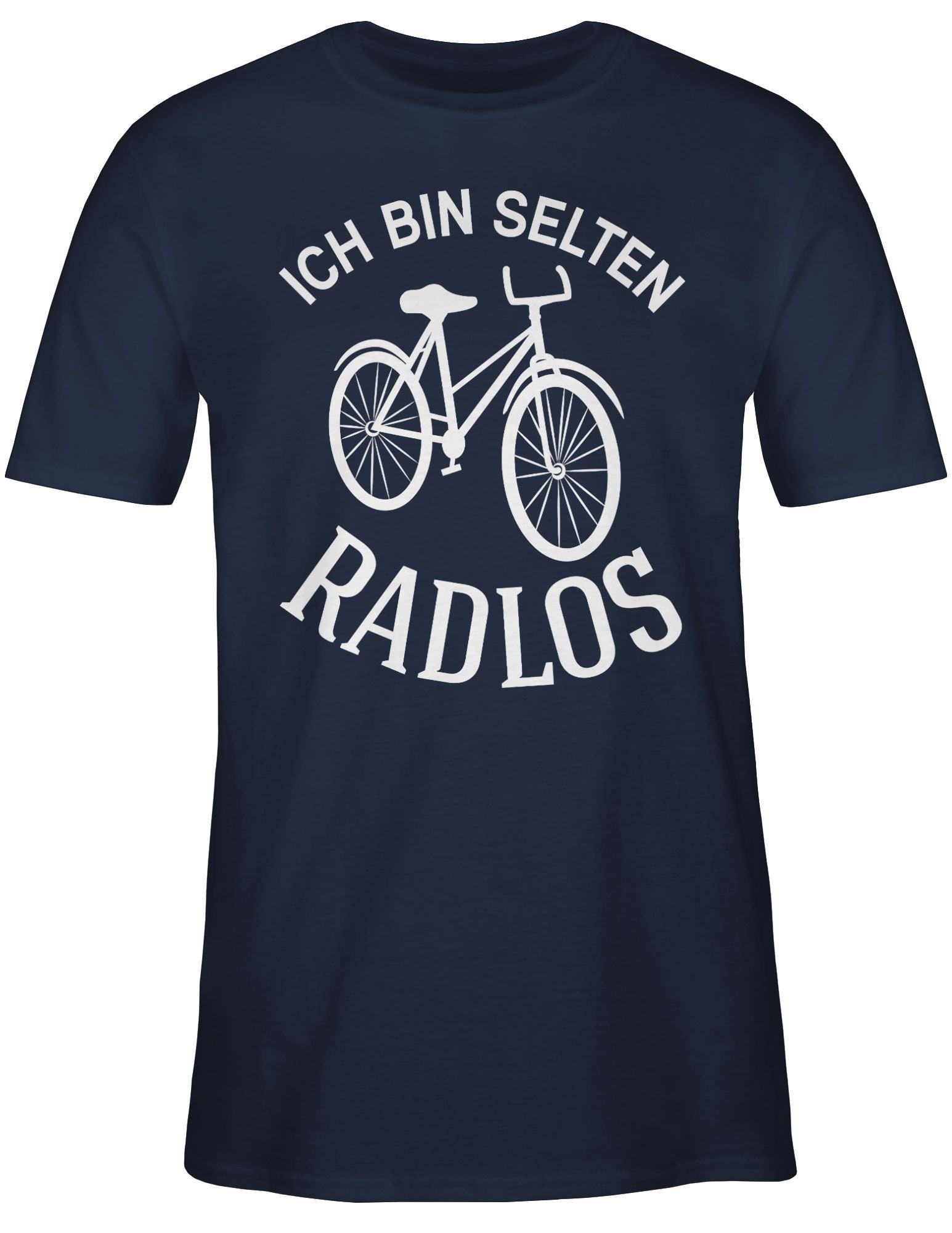 Shirtracer T-Shirt Ich bin selten Blau Sprüche Statement 01 Radlos Navy