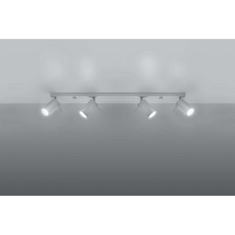 Deckenlampe 4L ca. 80x6x16 RING SOLLUX cm Deckenleuchte GU10, weiß, 4x Deckenleuchte lighting