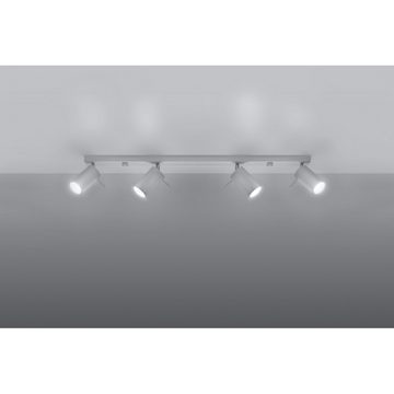 SOLLUX lighting Deckenleuchte Deckenlampe Deckenleuchte RING 4L weiß, 4x GU10, ca. 80x6x16 cm