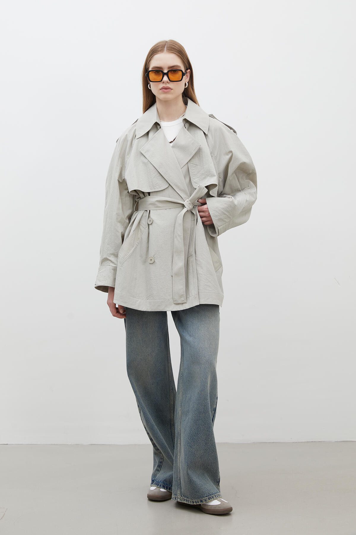MANUKA Trenchcoat Lissabon Oversized Trenchcoat Grün