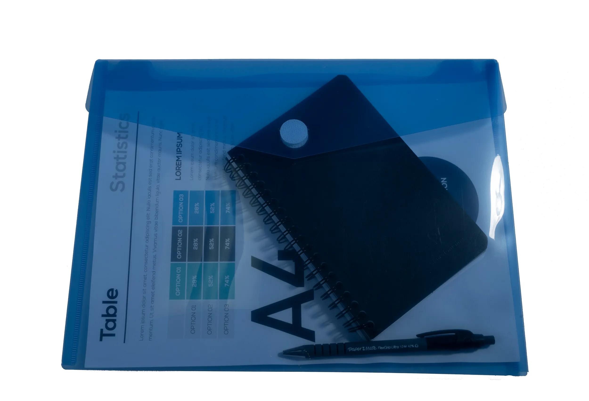 Prospekthülle 10x Pack 5 Prospekttaschen aus PP, A4 - sortiert - 56420E