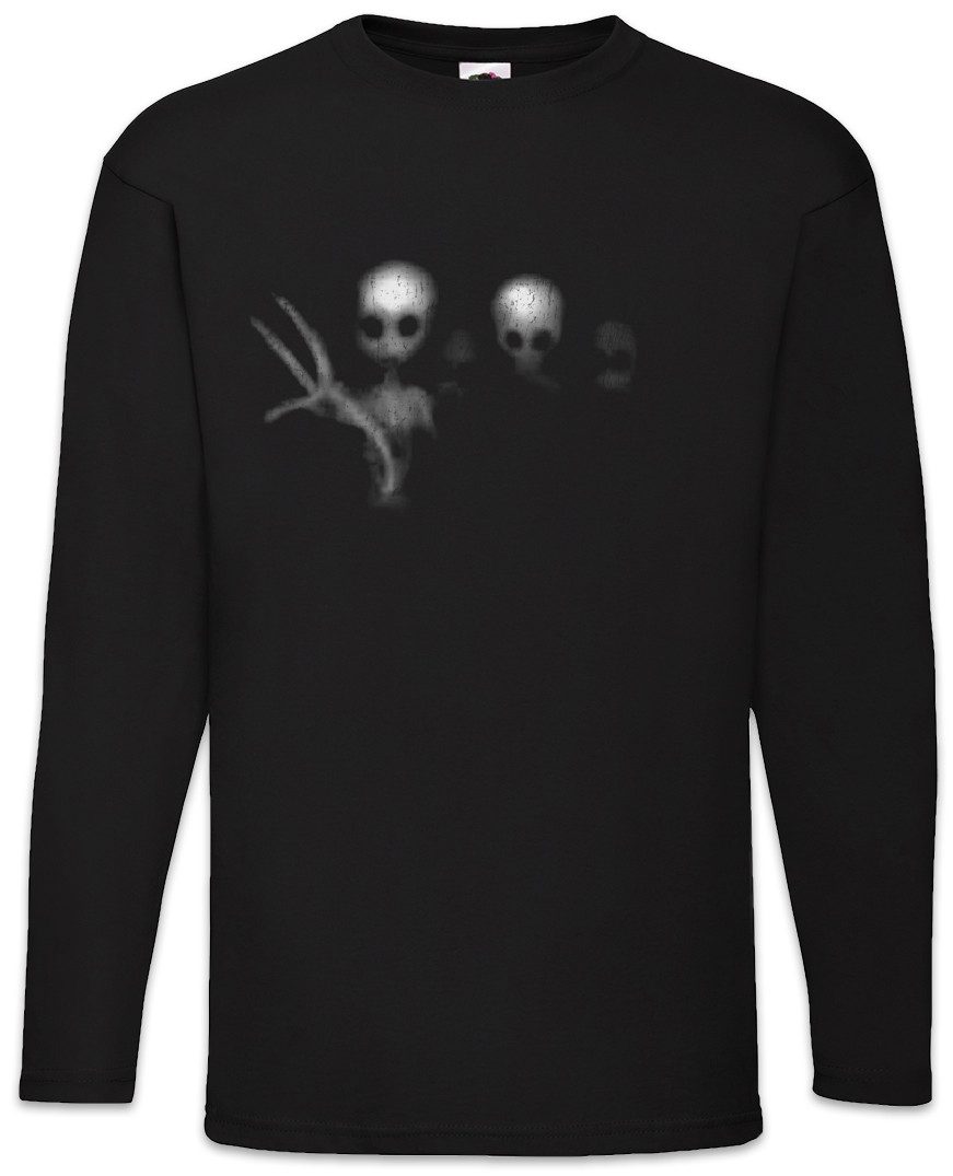 Langarmshirt Alien Ghosts Langarm T-Shirt Ufo Area Restricted Flugscheibe 51 Alien