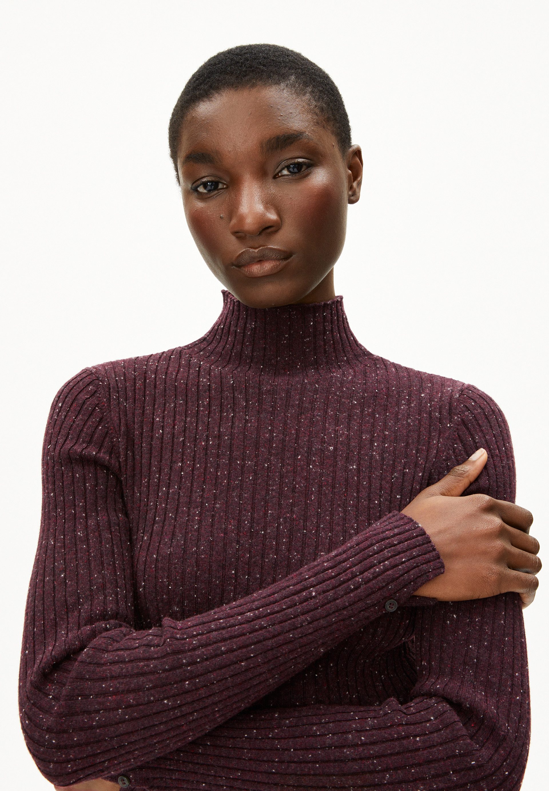 Armedangels Strickpullover ALAANIA TWEED Pullover aus recyclem Bio-Woll Mix Fitted