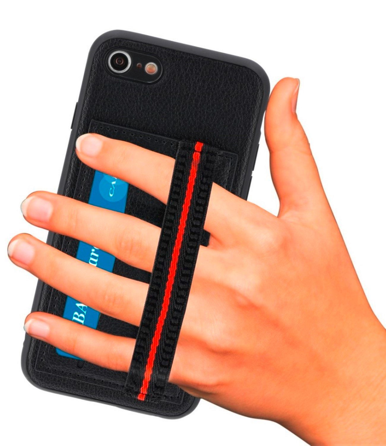 Hama Handyhülle Cover Kartenfach Grip Case Schutz-Hülle, Anti-Kratz Finger-Loop für Apple iPhone 7 8 SE 2020 SE 2022