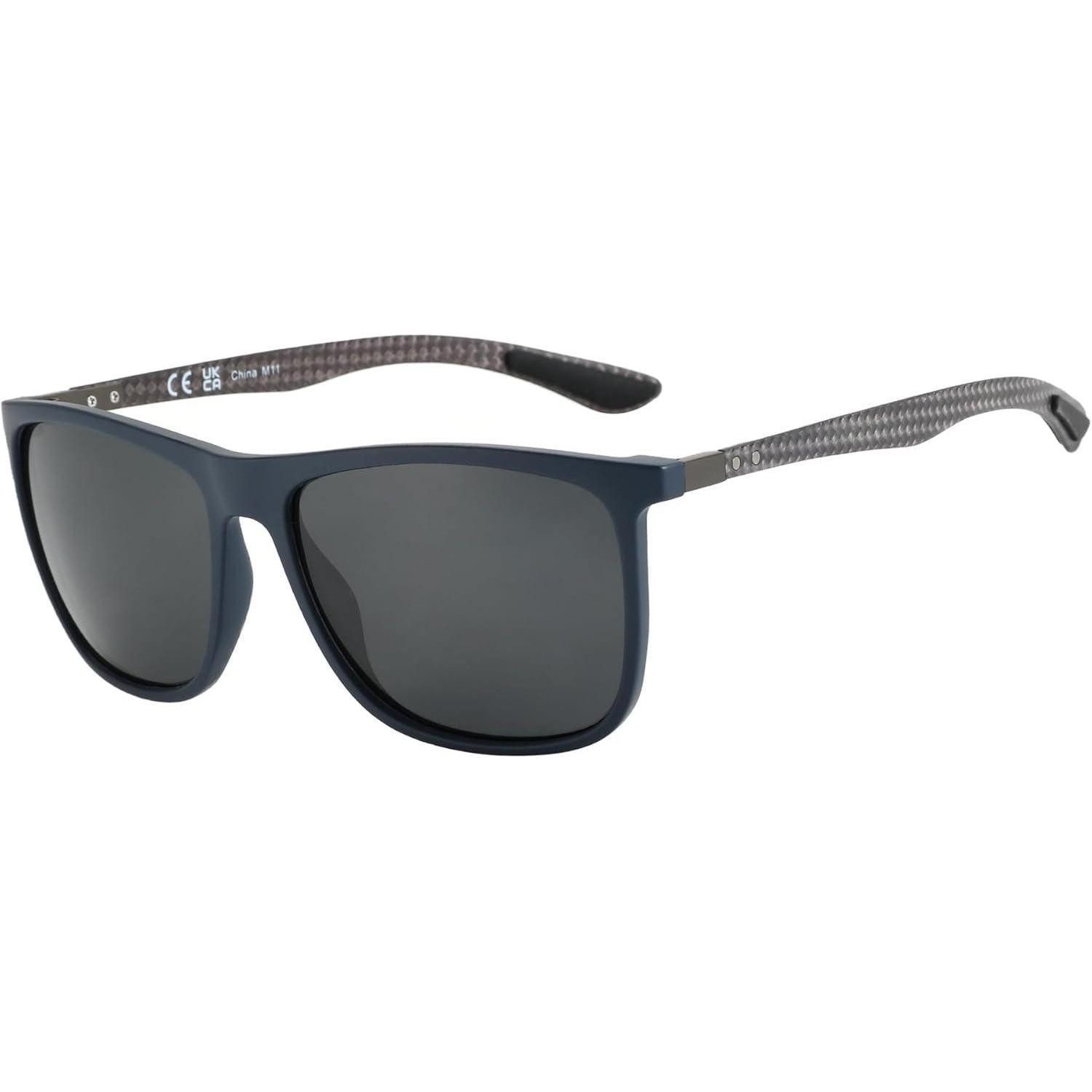 Sonnenbrille Sonnenbrille Polarisierte Herren Blauer Rahmen Graue Linse