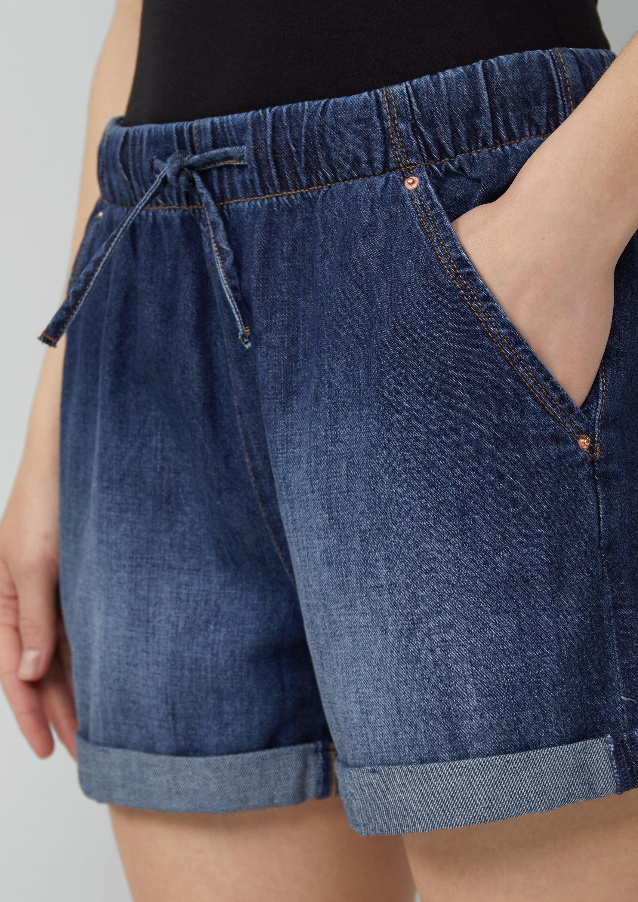 QS Jeansshorts Jeans-Hose Jeans-Shorts / Comfort Fit / Mid Rise / Elastikbund