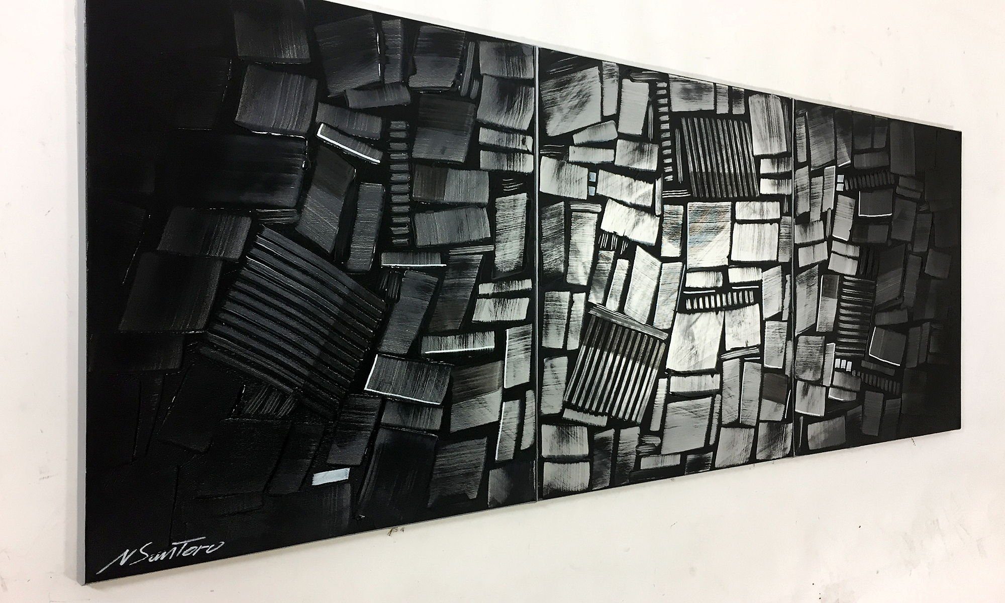WandbilderXXL Gemälde Architect 180 x 70 cm, Abstraktes Gemälde, handgemaltes Unikat
