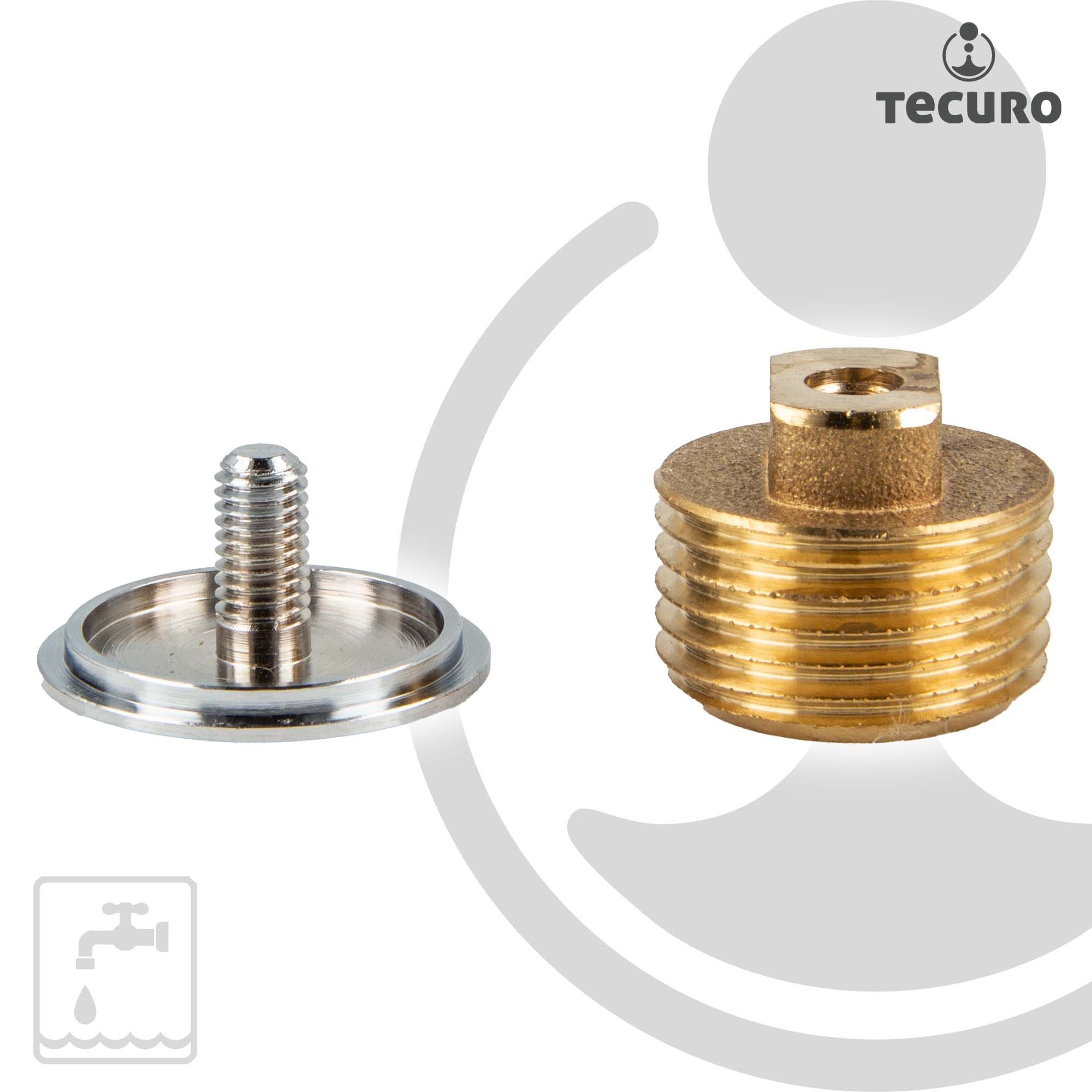 tecuro Gewindefitting Verschluss - Stopfen AG G 1/2 Zoll, optional mit Rosette, 1/2 Zoll