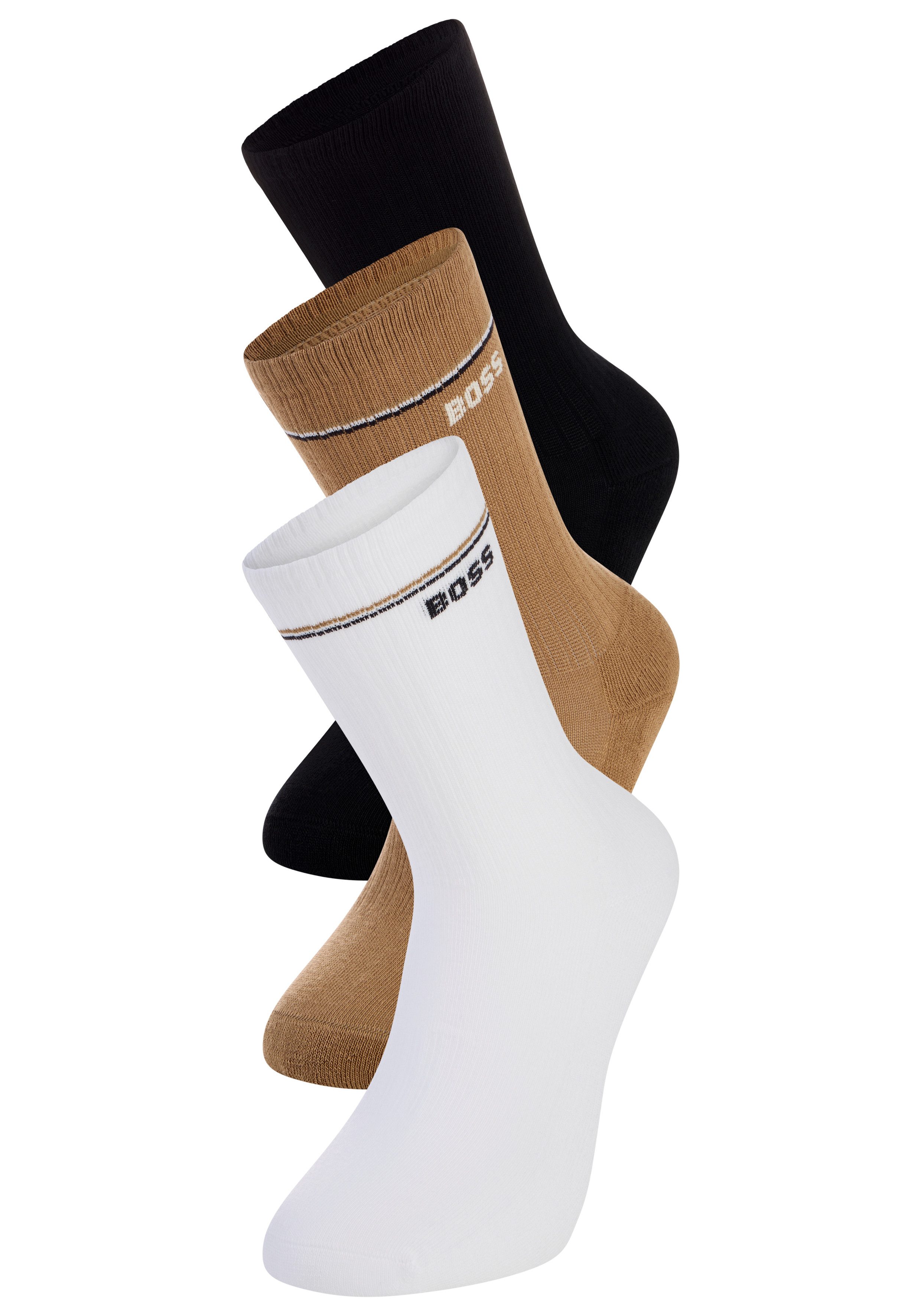 BOSS Basicsocken 3P QS Iconic CC SP W (3-Paar) kontrastfarbene Details