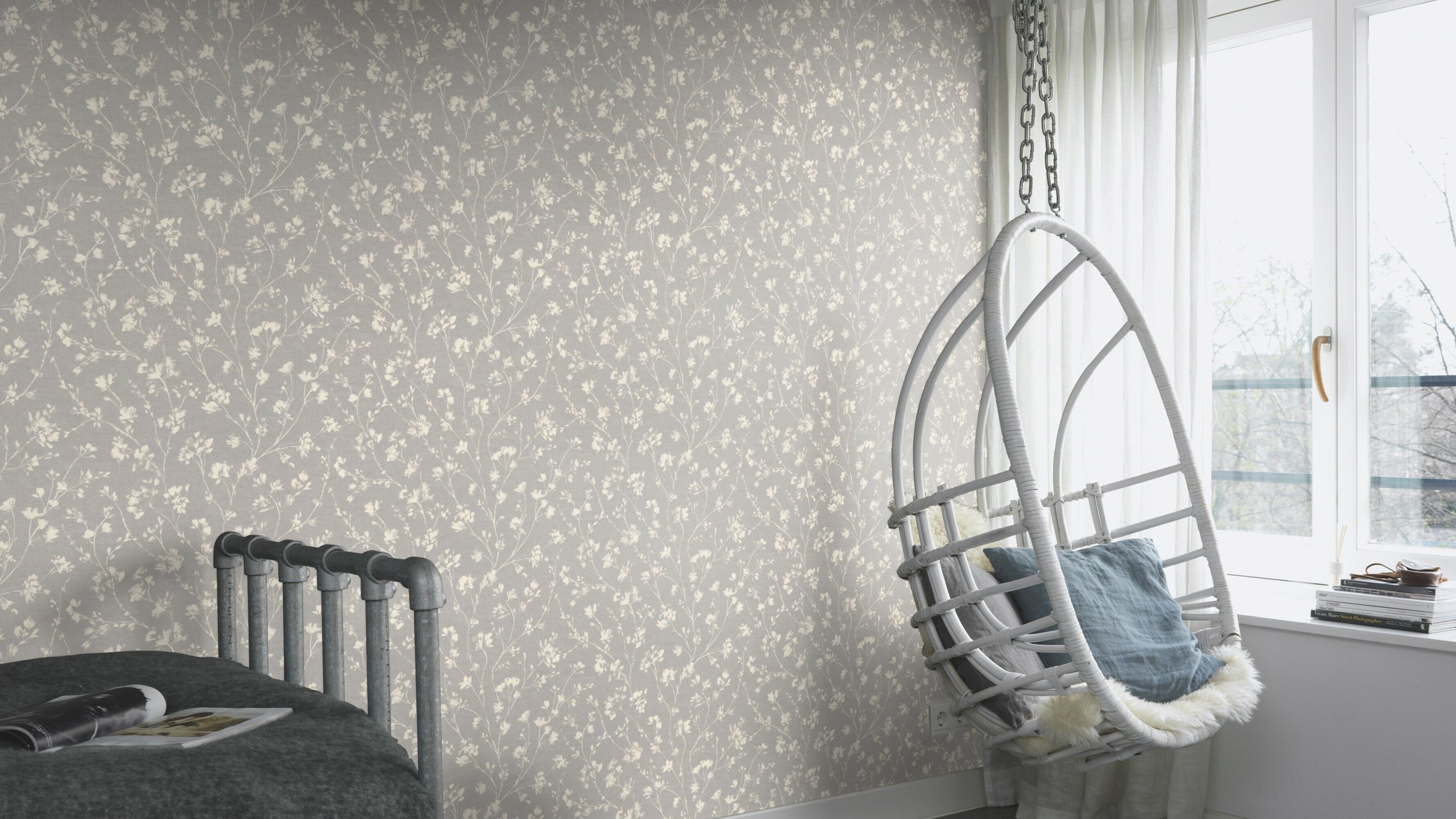 Rasch Vliestapete Vliestapete 463828 Grau-Hellgrau Muster günstig online kaufen