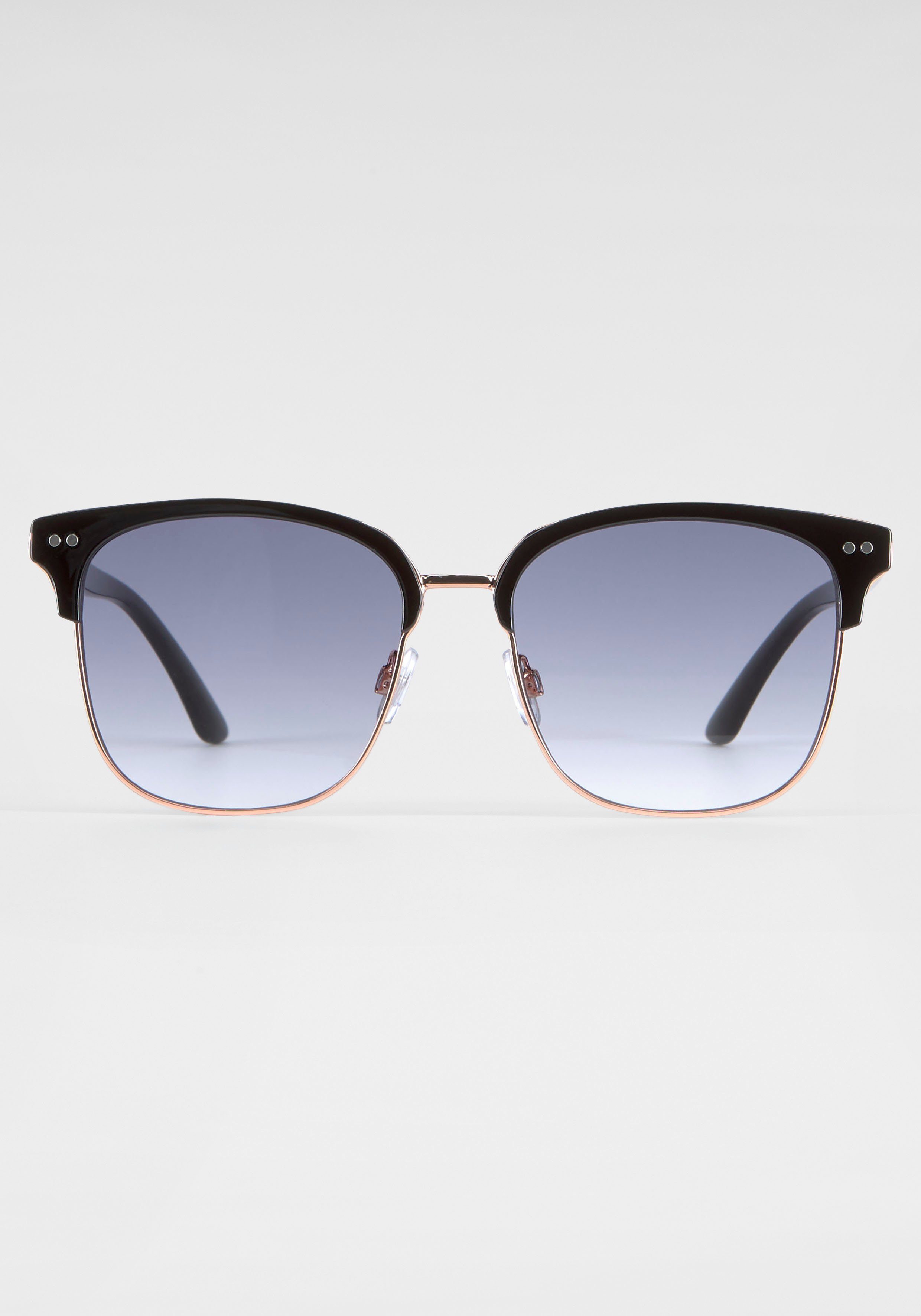 BACK IN BLACK Eyewear Sonnenbrille mit Gläsern schwarz gebogenen