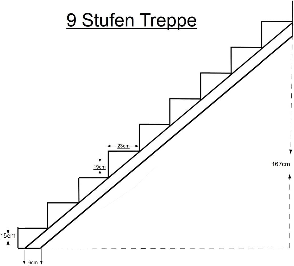 Thumbnail - SRM Design Außentreppe 9 Stufen Treppenrahmen Geschosshöhe 167cm Weiss