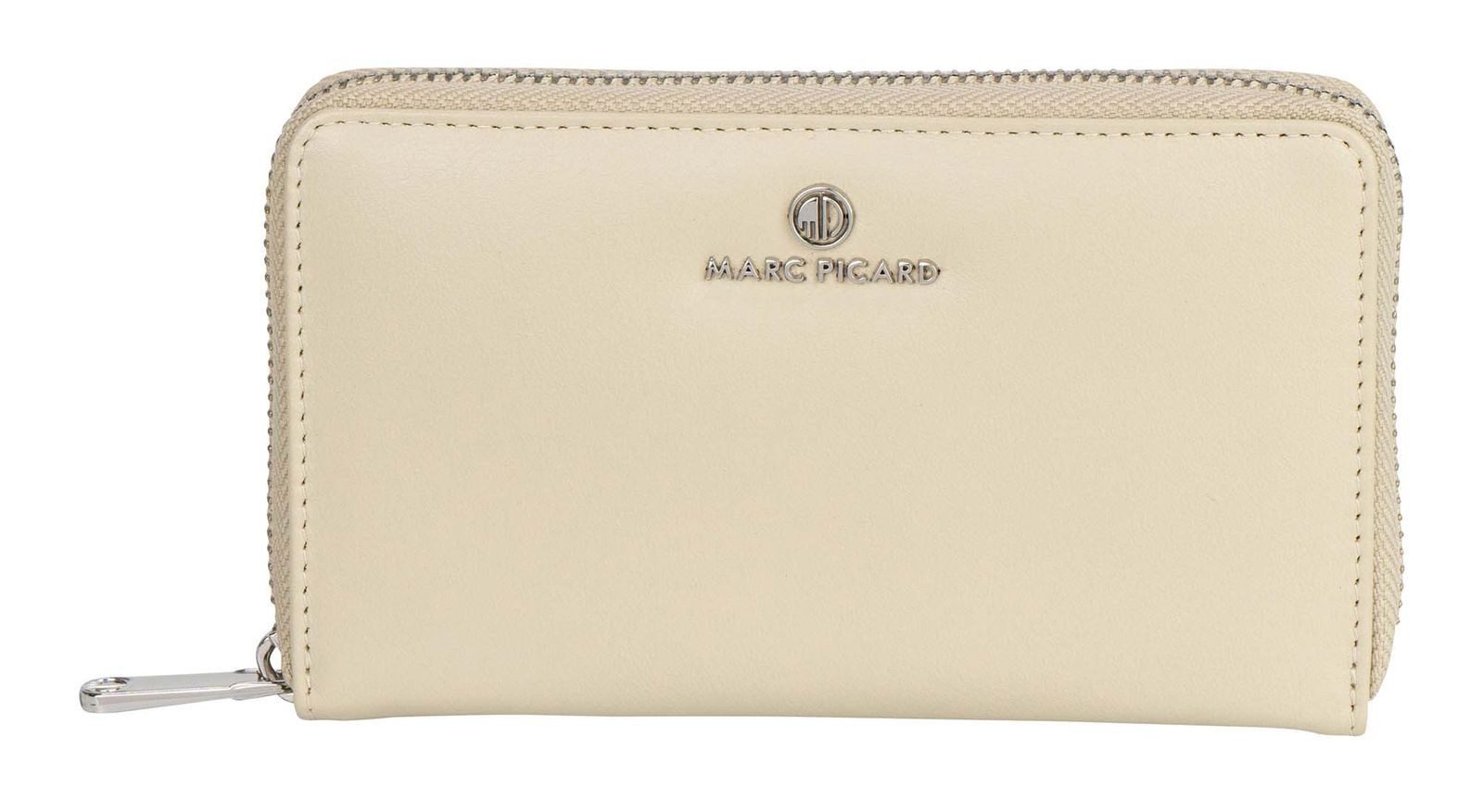 Marc Picard Geldbörse Zip Wallet, aus echtem Rindsleder mit RFID-Blocker Schutz