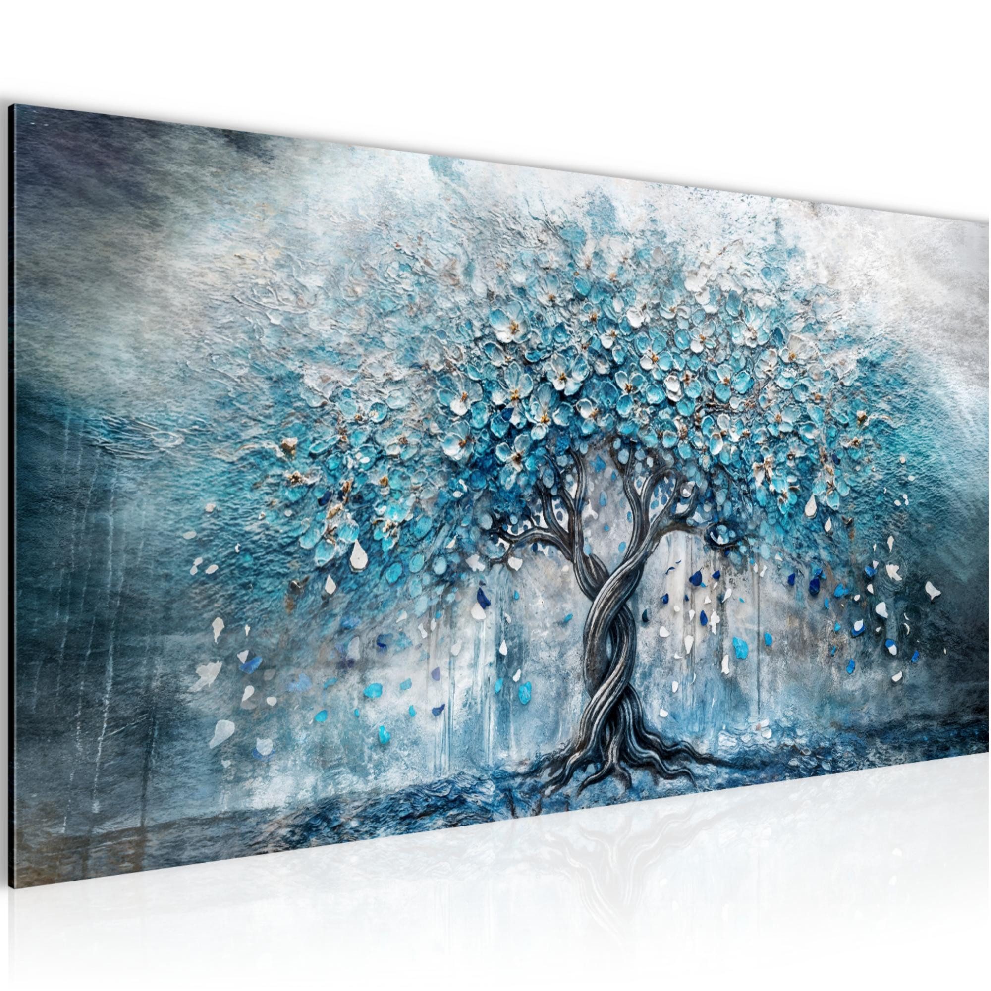 Runa Art Wandbild Blumen 100 x40 cm Bild Vlies Wohnzimmer Schlafzimmer Deko, Baum