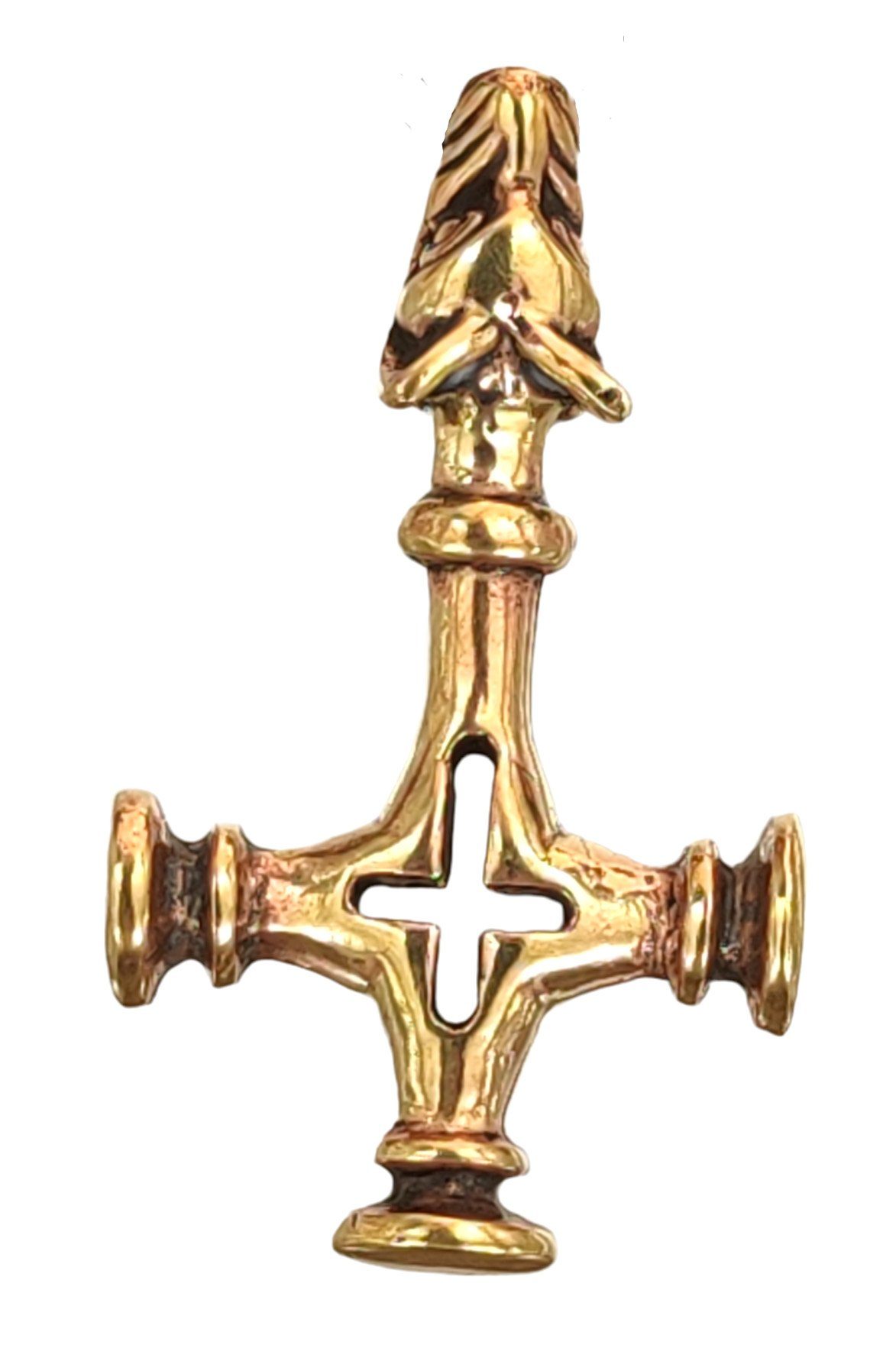 Thor Islandhammer Bronze Anhänger Island Hammer 72 Wolfskreuz Kiss Nr. großer Leather Kettenanhänger of Kreuz