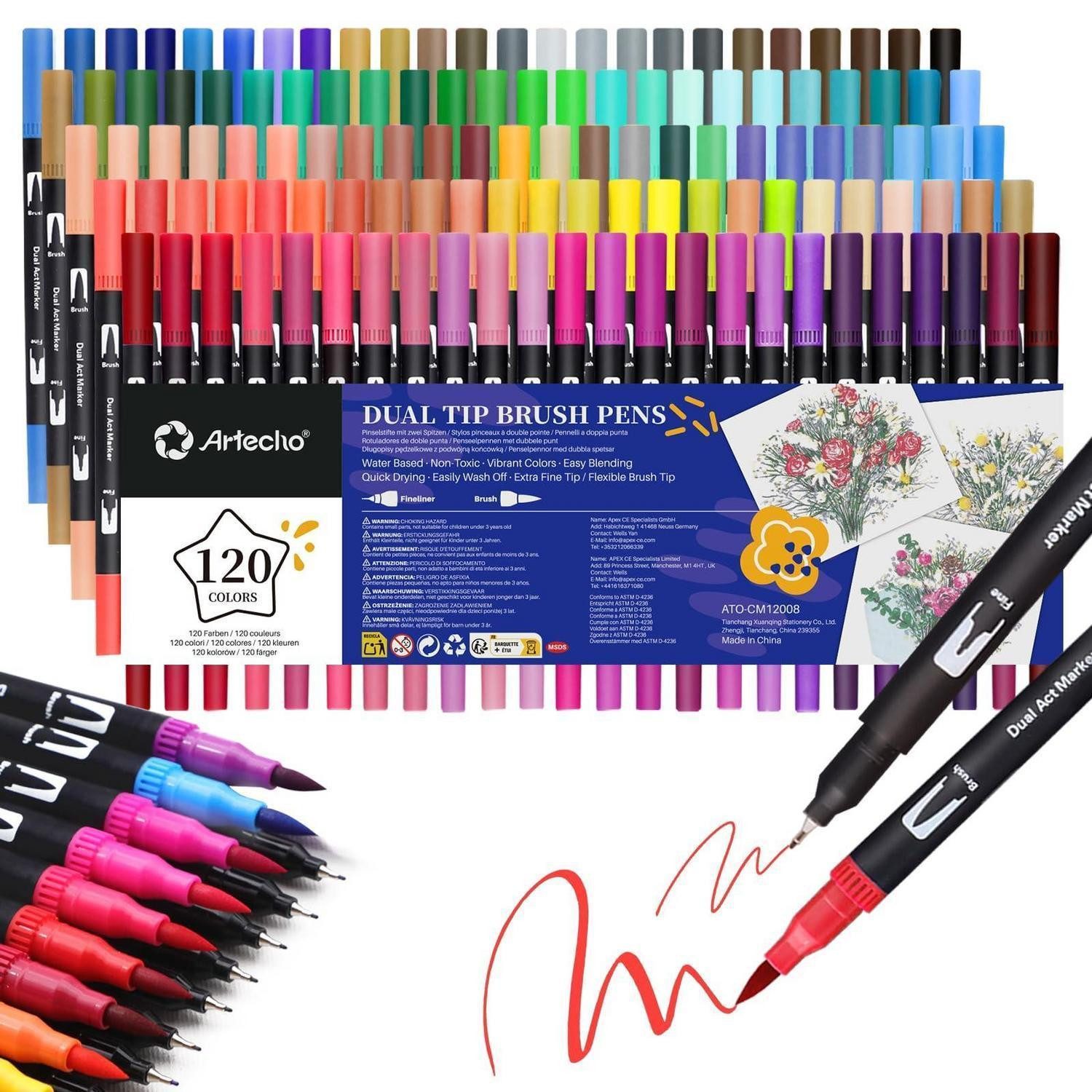 LuxusKollektion Pinselstift Dual Brush Pen Set 120 Farben Pinselstifte Filzstifte