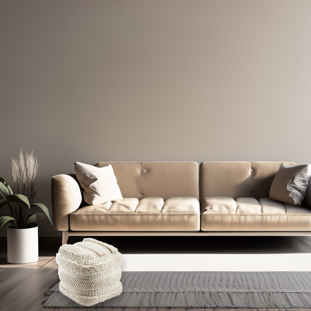 Kobolo Sitzwürfel Sitzpouf Pouf KARMA aus Baumwolle mit Muster (1 Stück, Nachhaltig)