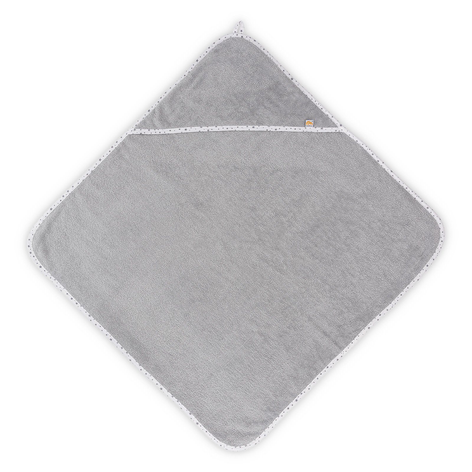 FabiMax Kapuzenhandtuch, 75x75 cm, 100% Baumwolle grau