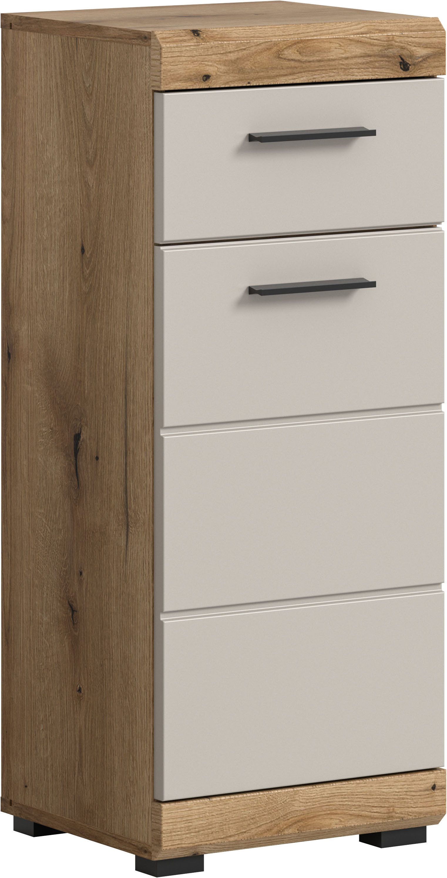 welltime Unterschrank SIENA, Breite 37cm, 1 Tür, 1 Schubkasten, 2 Fächer, MDF-Front (1-St., TOPSELLER)
