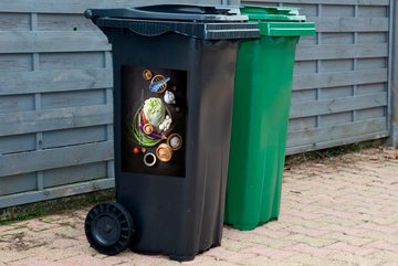 MuchoWow Wandsticker Gemüse - Küchenutensilien - Besteck (1 St), Mülleimer-aufkleber, Mülltonne, Sticker, Container, Abfalbehälter