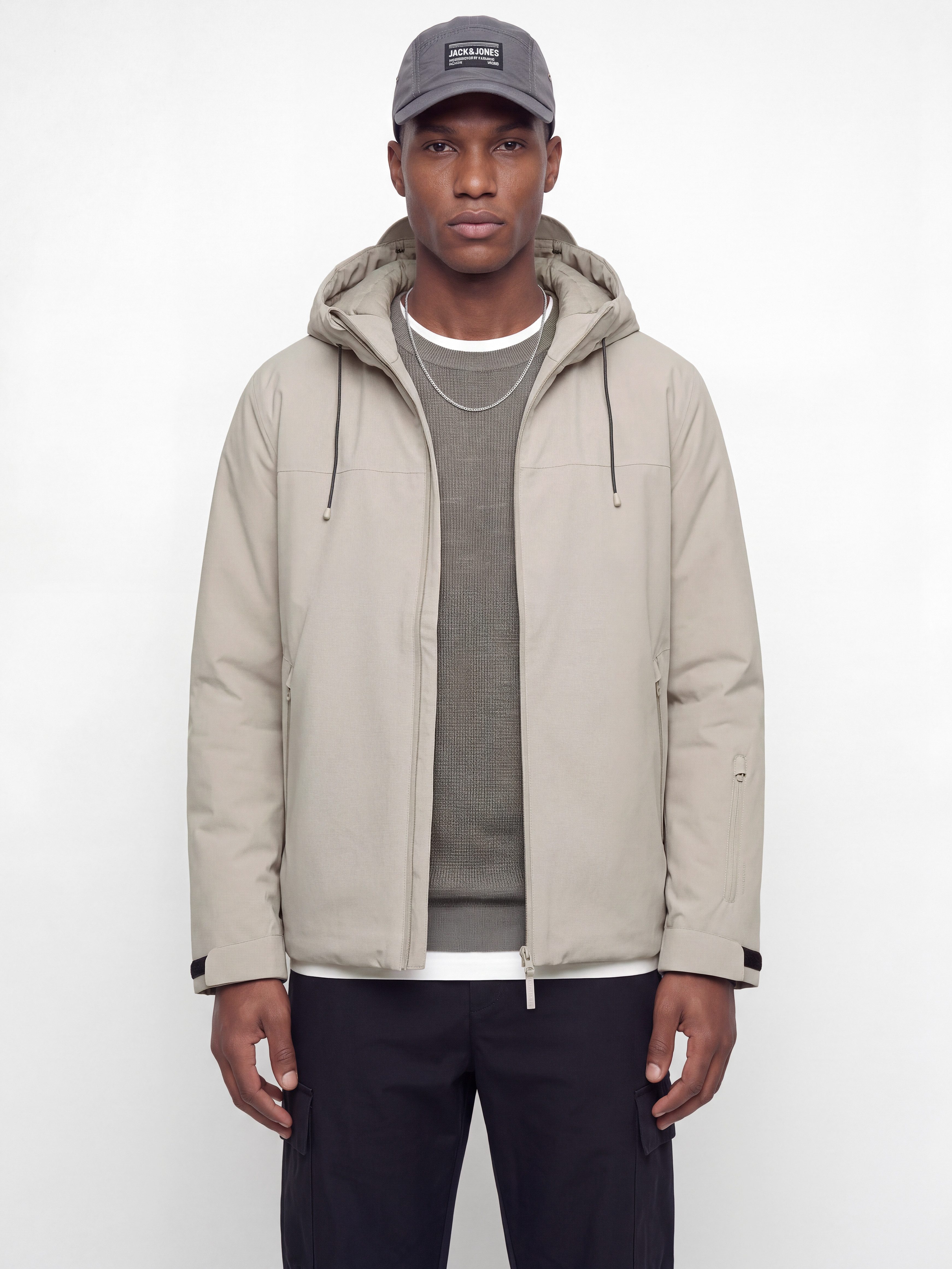 Jack & Jones Blouson JCOFUSION TECHNICAL JACKET AW26 SN Kunstfaser, mit Kapuze