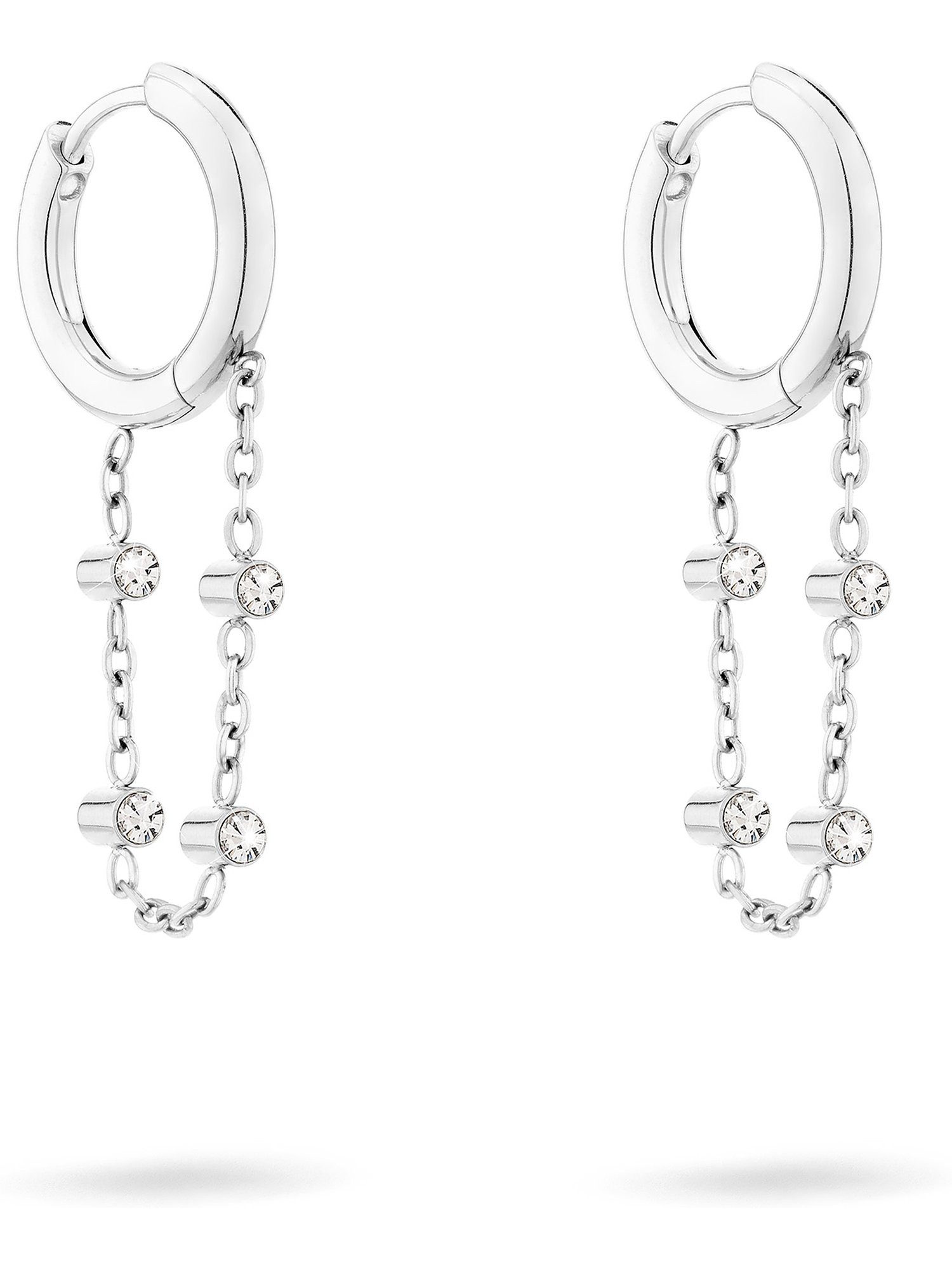 Tamaris Paar Creolen Tamaris Damen-Creolen Edelstahl 8 Glasstein (Paar) günstig online kaufen