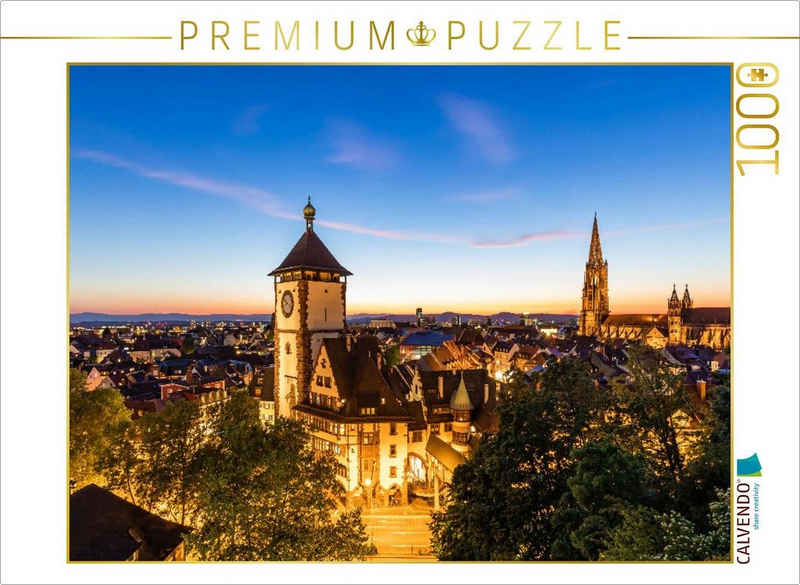 CALVENDO Puzzle CALVENDO Puzzle Freiburg im Breisgau im Abendlicht 1000 Teile Lege-Größe 64 x 48 cm Foto-Puzzle Bild von Werner Dieterich, 1000 Puzzleteile