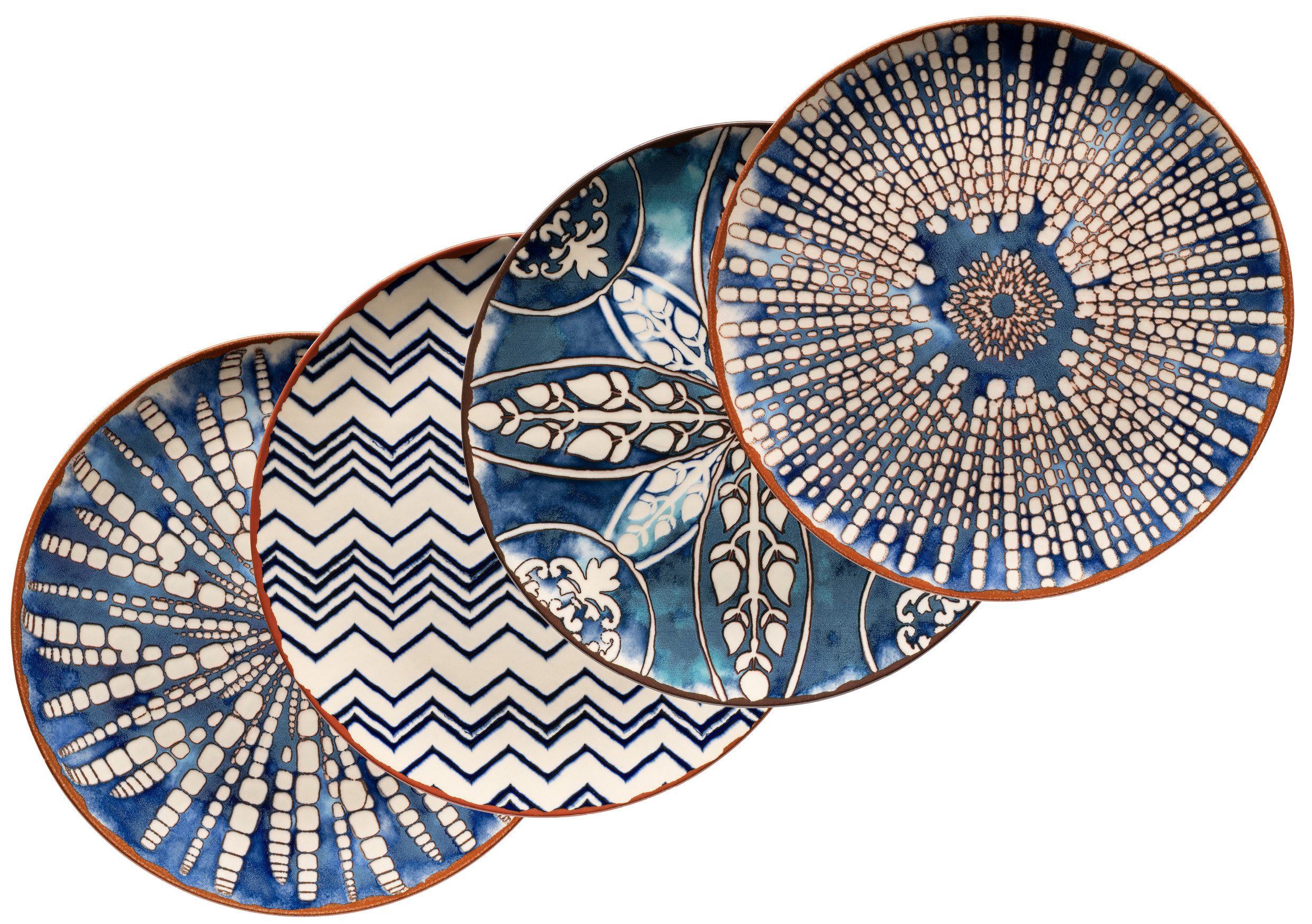 MÄSER Platzteller Platzteller-Set Iberico Blue, Steinzeug, Set, 4-tlg.