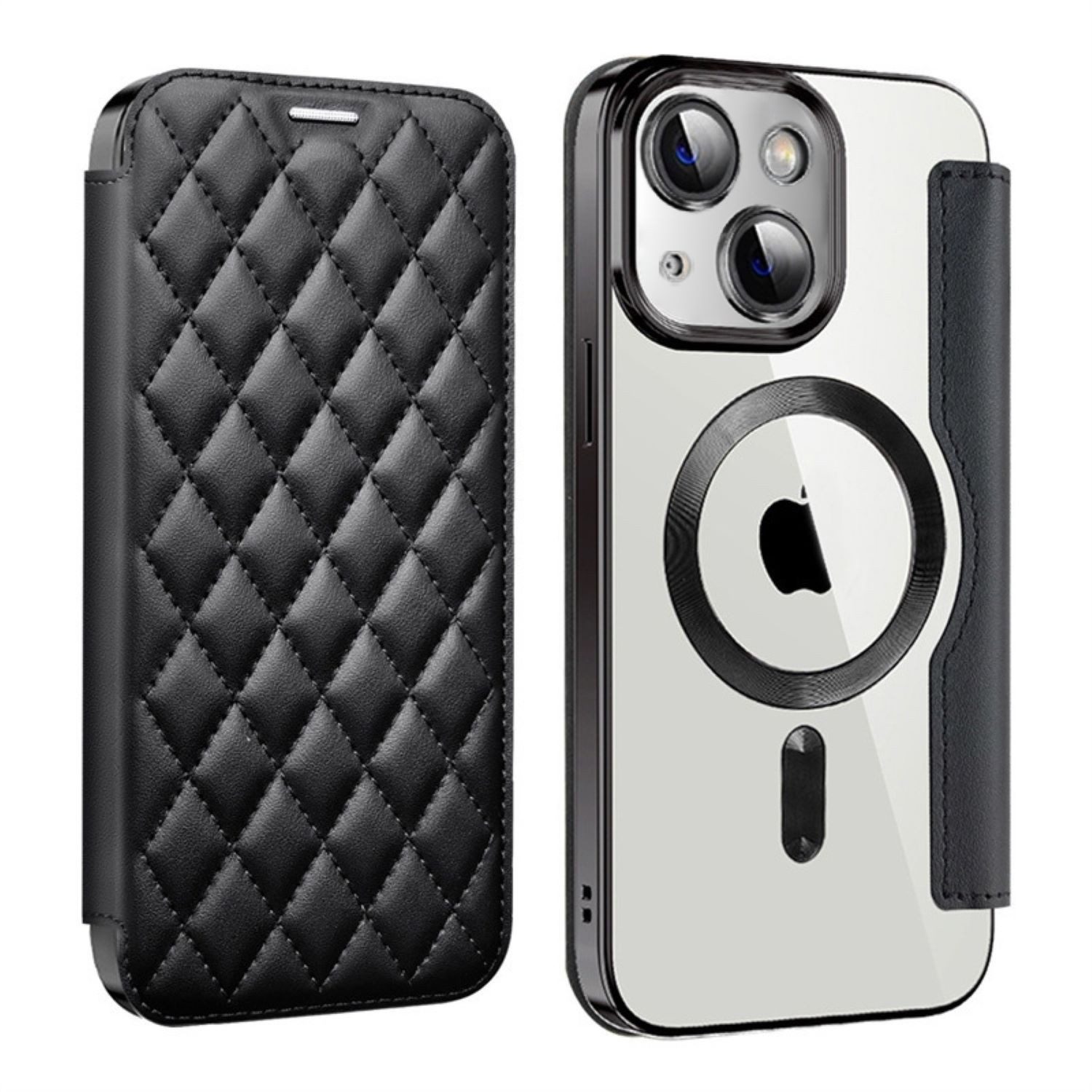 Wigento Handyhülle Für Apple iPhone 15 360 Grad Full Magsafe Anti Datenklau Hülle Case