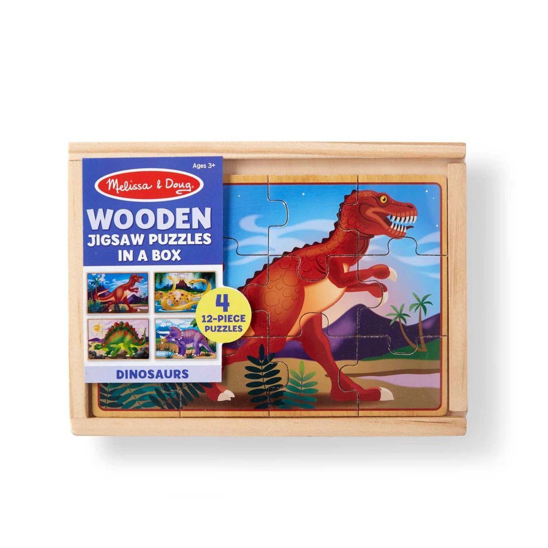 Melissa & Doug Rahmenpuzzle Dinosaurier Puzzle aus Holz 4 Stk, 12 Puzzletei günstig online kaufen