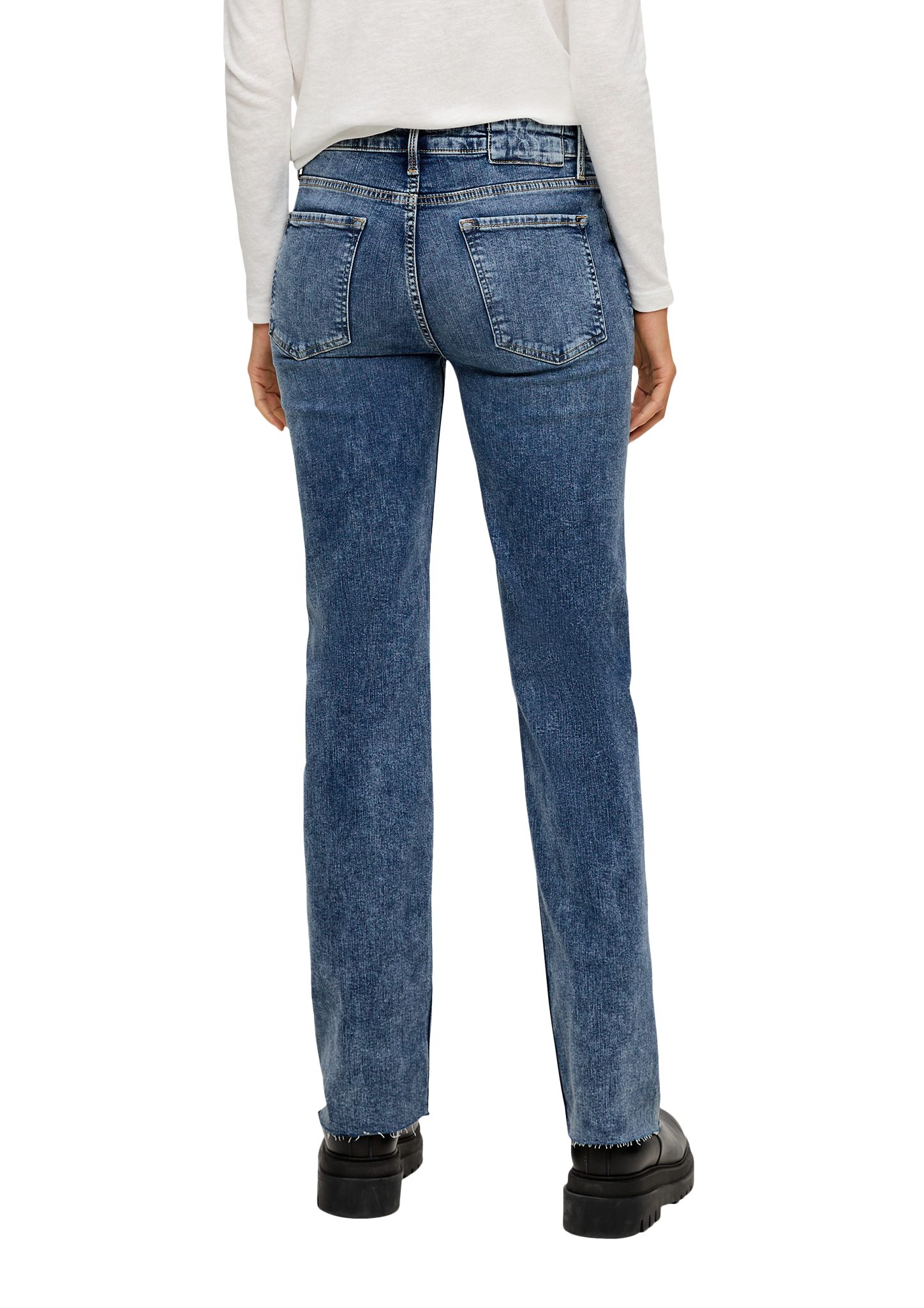 Jeans rise-Bund 5-Pocket-Jeans s.Oliver Mid Waschung mit Regular: