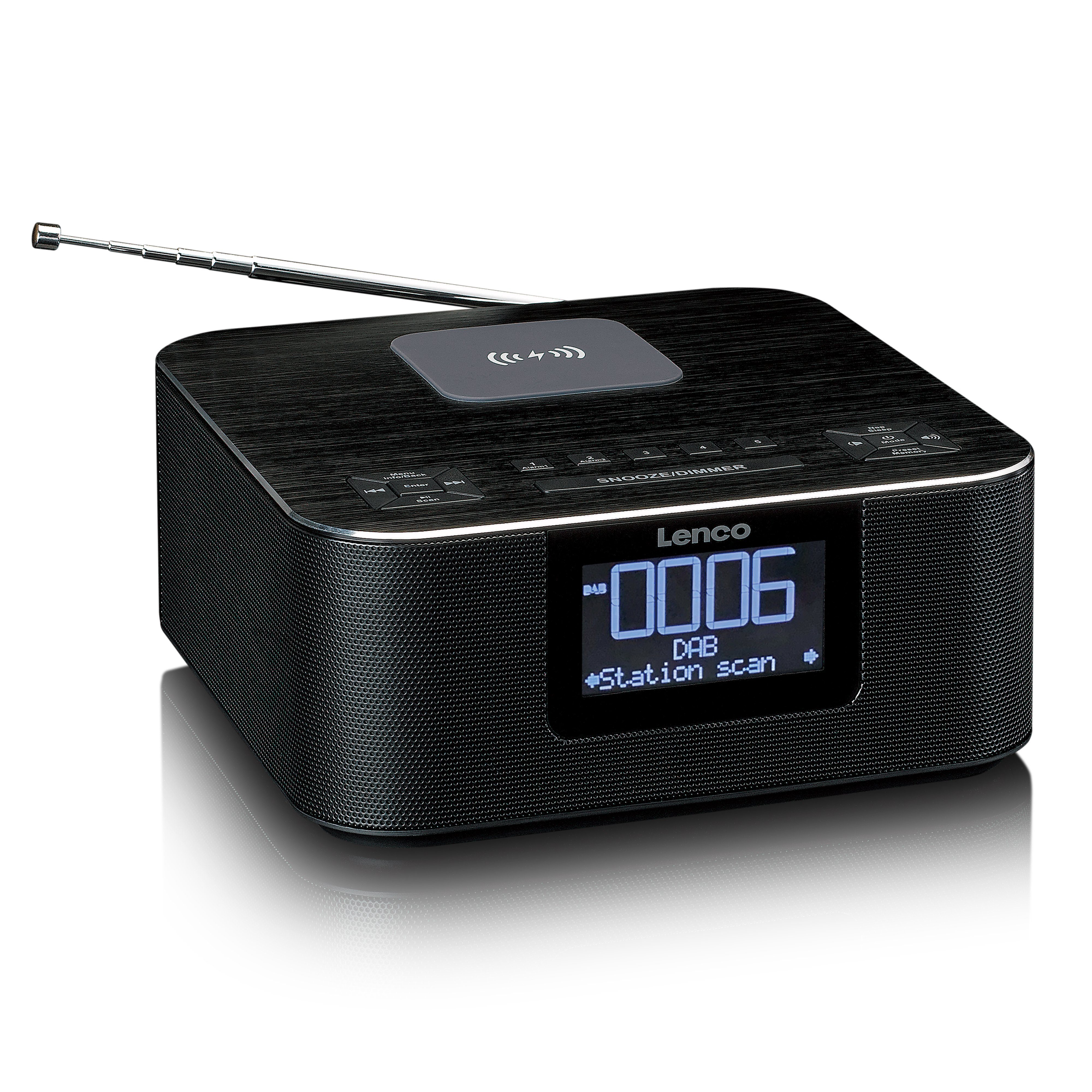 Lenco CR-650BK Digitalradio (DAB) (DAB,FM, 10 W, Wireless-Charging, Bluetooth 5.0, USB, Micro-SD und LCD-Display)