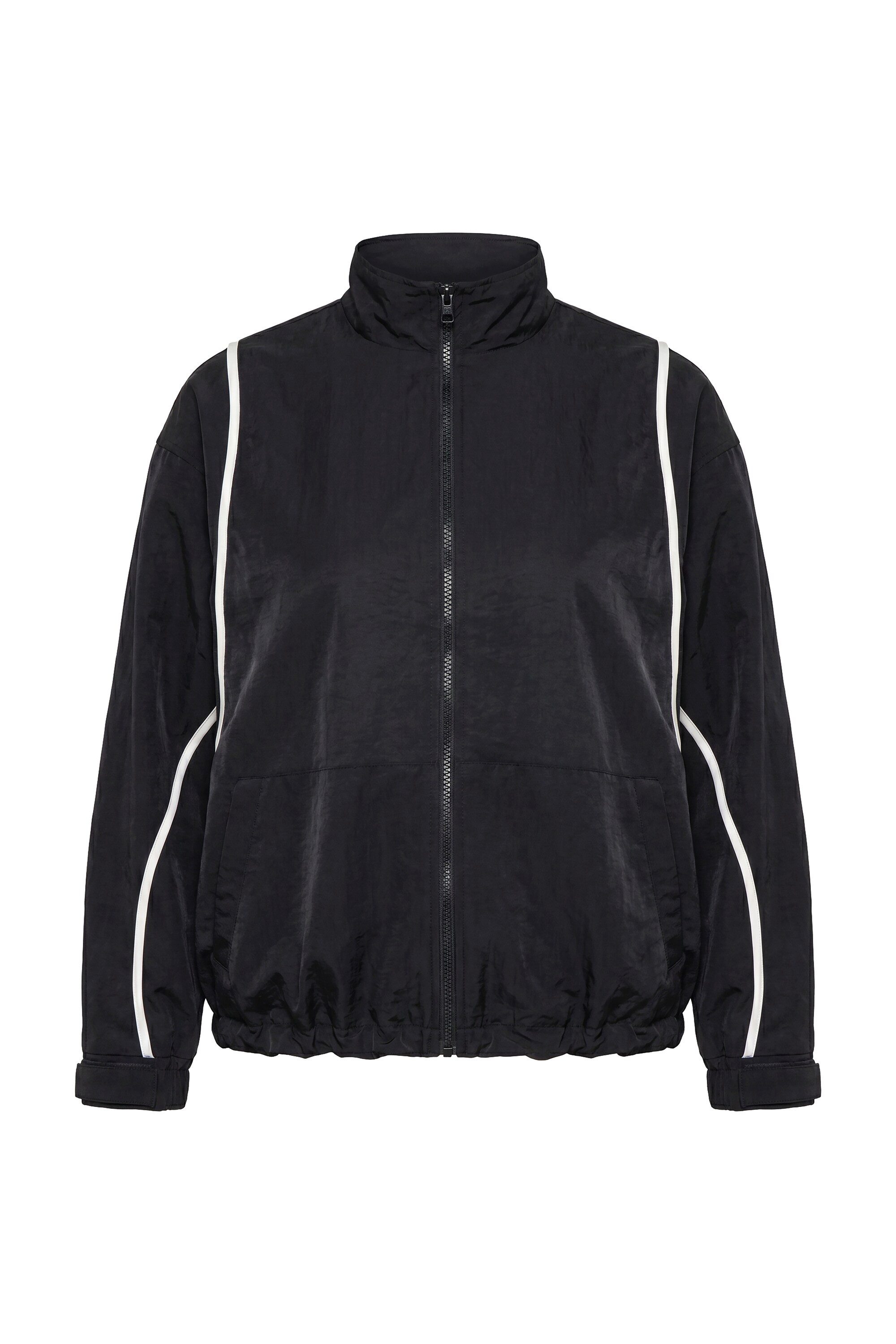 Ulla Popken Sweatjacke Trainingsjacke Zierpaspeln Oversized Stehkragen – Bild 2 von 4