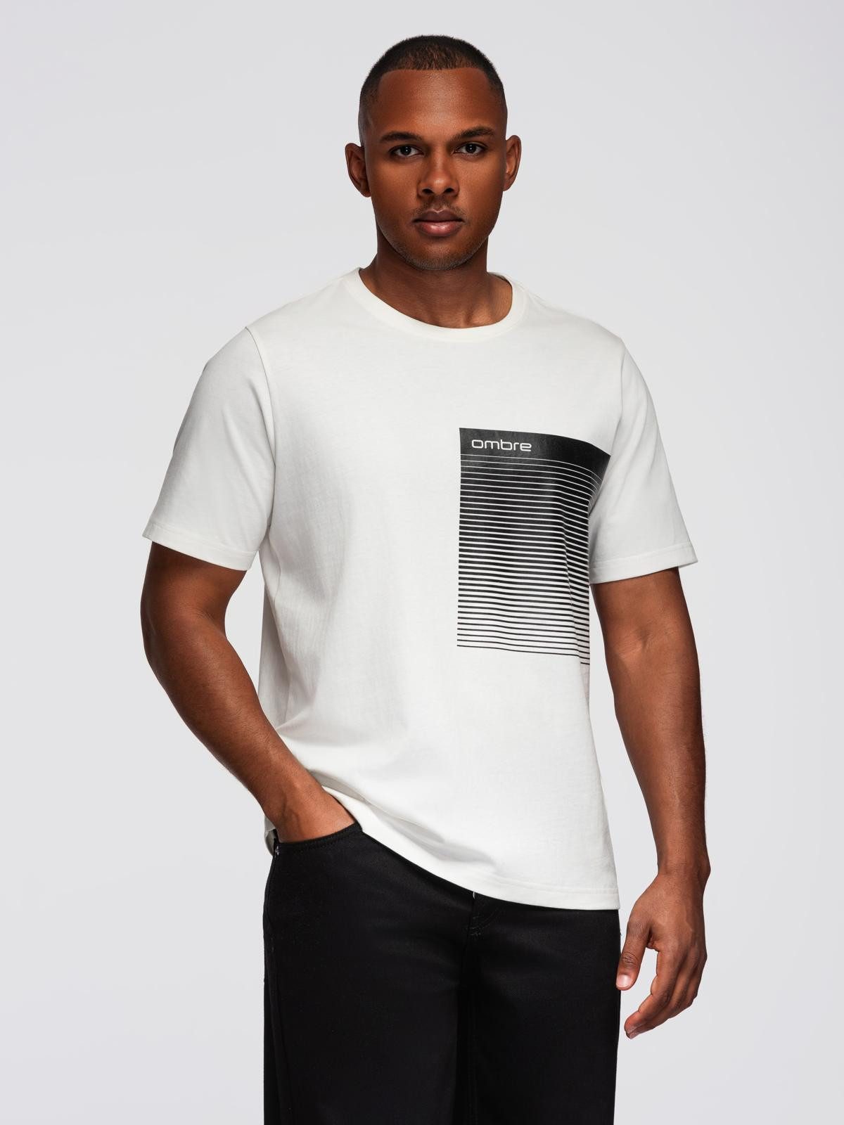 OMBRE Print-Shirt T-Shirt aus Baumwolle mit grafischem Print