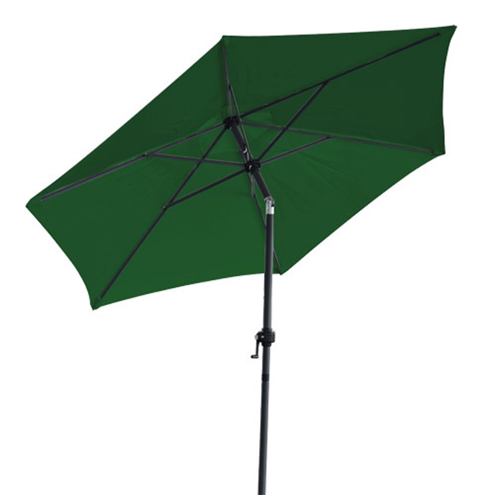 Spetebo Sonnenschirm Sonnenschirm 200 cm mit Knickgelenk - grün, LxB: 225,00x200,00 cm, Sonnenschutz Schirm mit Knickgelenk