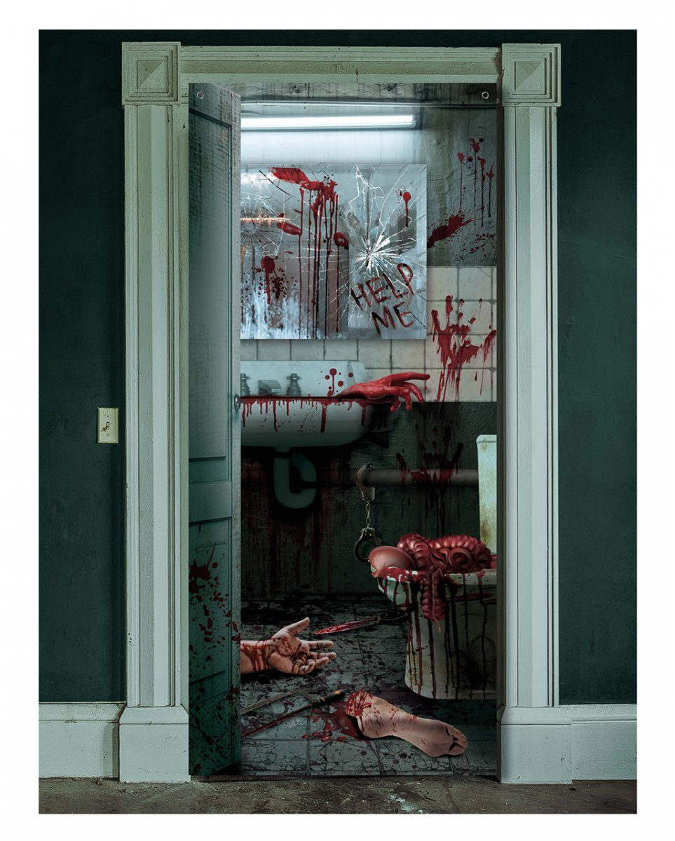 Serienkiller Horror-Shop 80x18 Badezimmer Halloween Türdeko im Dekofigur