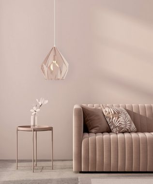EGLO LED-Hängeleuchte Carlton-p, Leuchtmittel exklusive, Vintage Pendelleuchte, Hängelampe, Pastell apricot, E27, Ø 31 cm