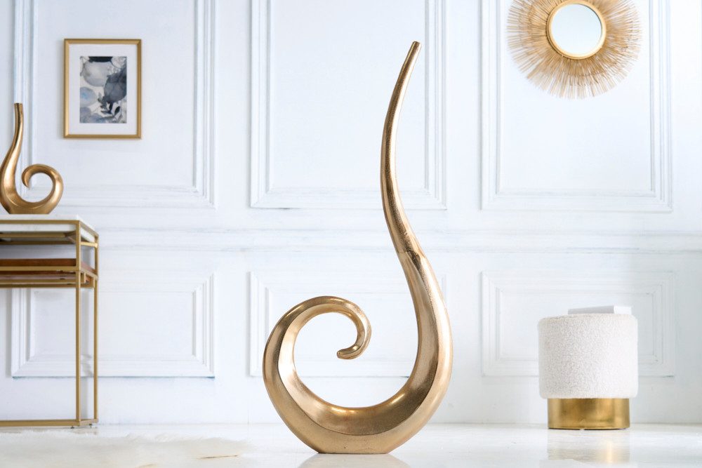 riess-ambiente Dekovase WAVE XL 106cm gold (Einzelartikel, 1 St), Wohnzimmer · Dekoration · groß · Boden · Metall