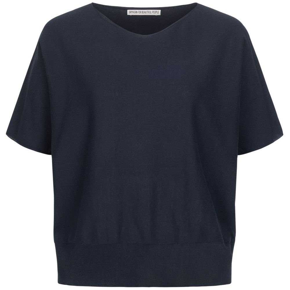 Drykorn Kurzarmpullover Strickshirt SOMELI aus Baumwolle günstig online kaufen